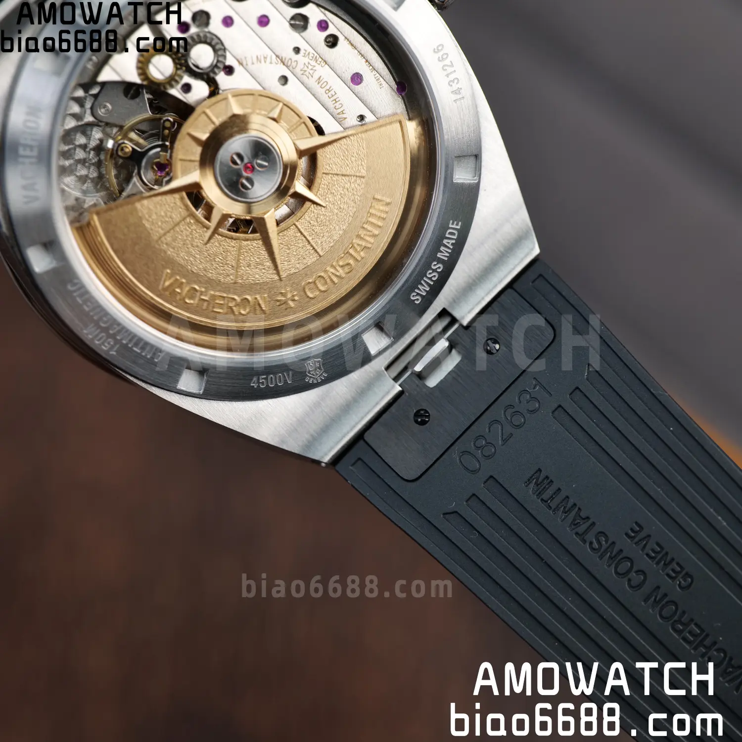 VC Overseas 4500V SS PPF1:1 Best Edition Black Dial on Black Rubber Strap A5100 103 9b39d1d9b4174ea AMO Watch