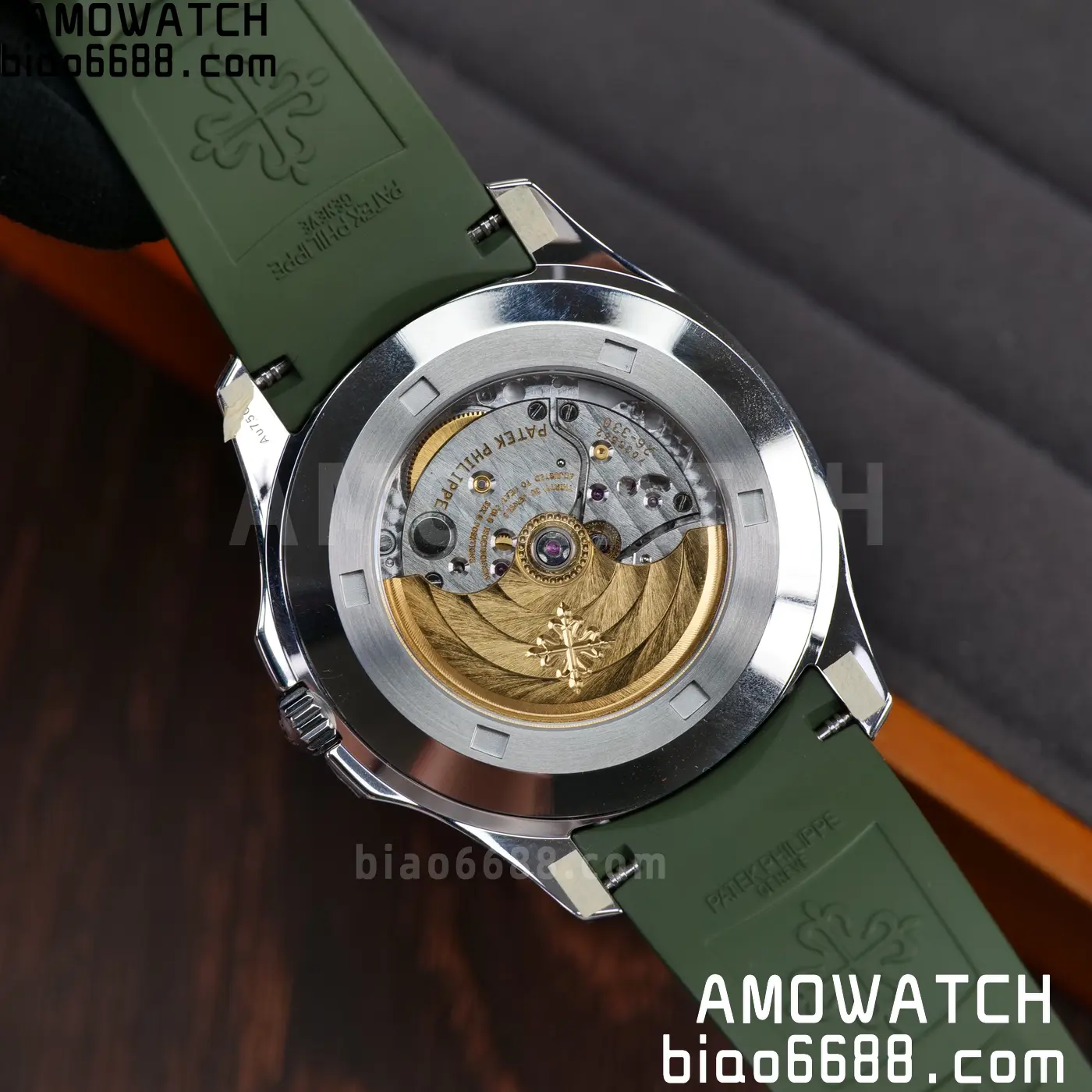 PP Aquanaut 5168G 42mm SS OMEF 1:1 Best Edition Green Dial on Green Rubber Strap DPB330 Weighted 135g 109 9d006f4af475f31 AMO Watch