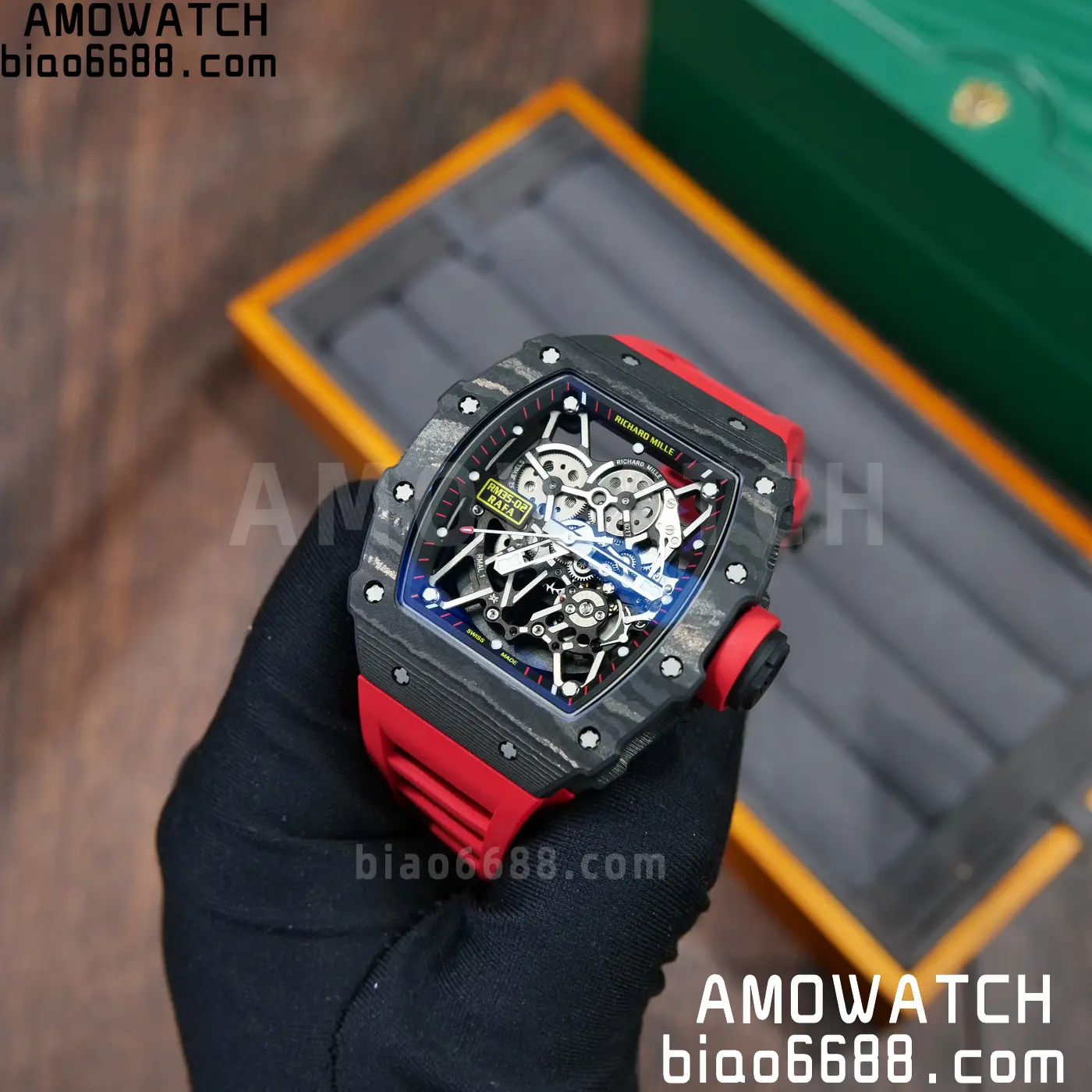 RICHARD MILLE RM35-02 NTPT Mille Studio 1:1 Best Edition on Red Rubber Strap RMUL1 Super Clone (Custom Case Set) 126 9dd1f0efb9b95fe AMO Watch