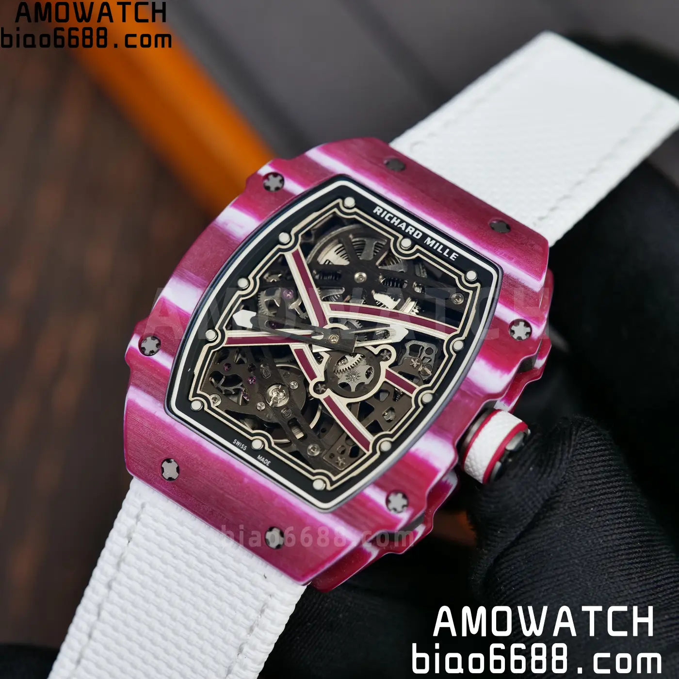 RICHARD MILLE RM67-02 Red NTPT Best Edition Qatar Dial on White Nylon strap CRMA7 Clone V10 108 9e47d71d2fcb7cf AMO Watch