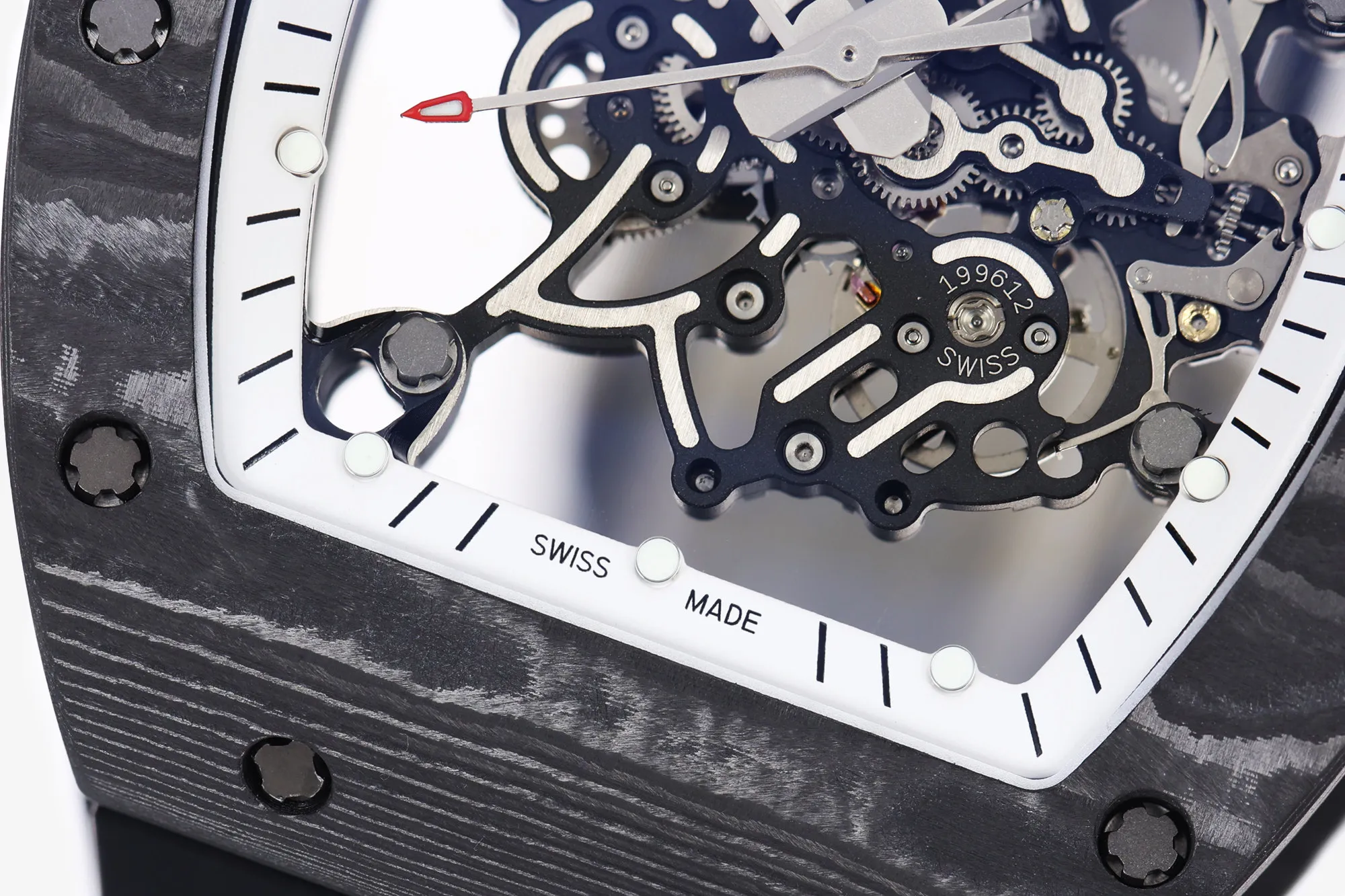 RICHARD MILLE RM055 NTPT/Ti ZF 1:1 Best Edition White Bezel White Crown on Black Rubber Strap RMUL2 Super Clone 22 9ef12a60305b36e AMO Watch