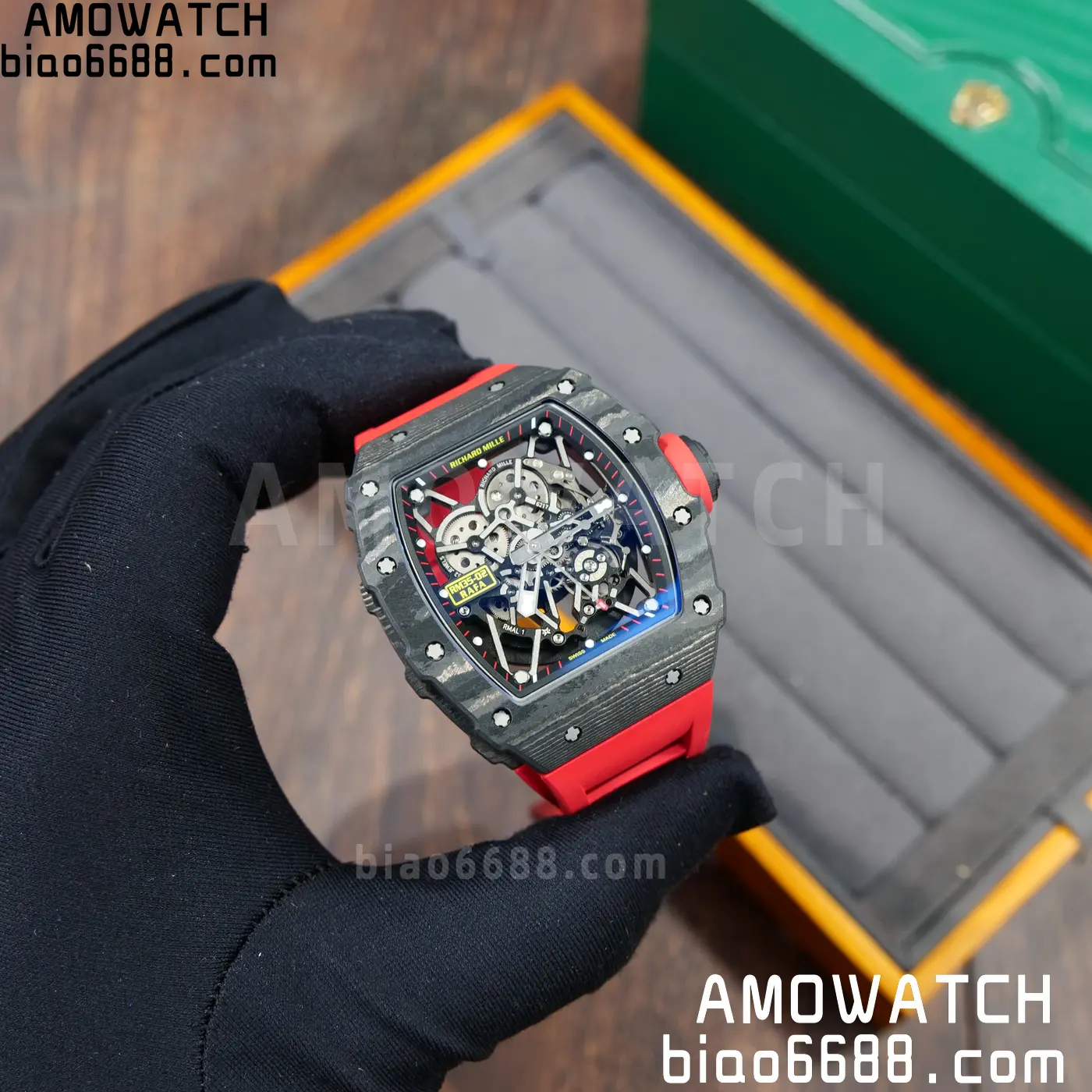 RICHARD MILLE RM35-02 NTPT Mille Studio 1:1 Best Edition on Red Rubber Strap RMUL1 Super Clone (Custom Case Set) 125 9f919f77dedaefa AMO Watch