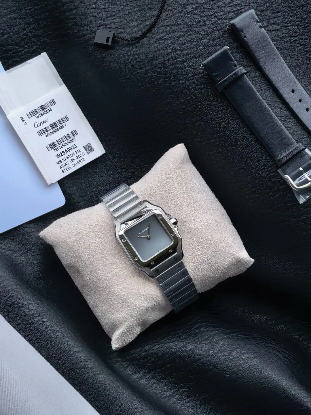 Cartier Santos 27mm SS 8848F 1:1 Best Edition Gray Dial on SS Bracelet Quartz 23 9fa22ac00e5f5fb 阿默表行AmoWatch