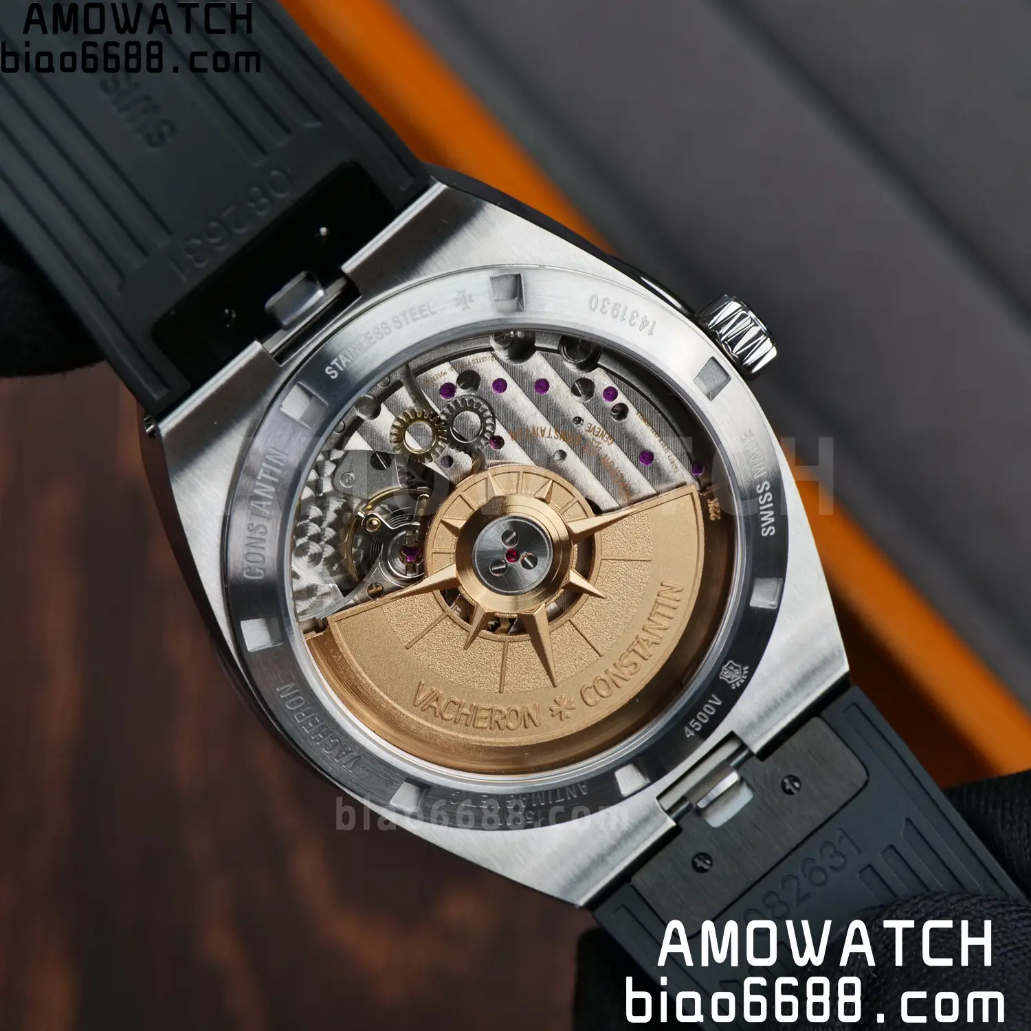 VC Overseas 4500V SS PPF 1:1 Best Edition Silver Dial on Black Rubber Strap A5100 89 a056f5a8d9a9cca AMO Watch