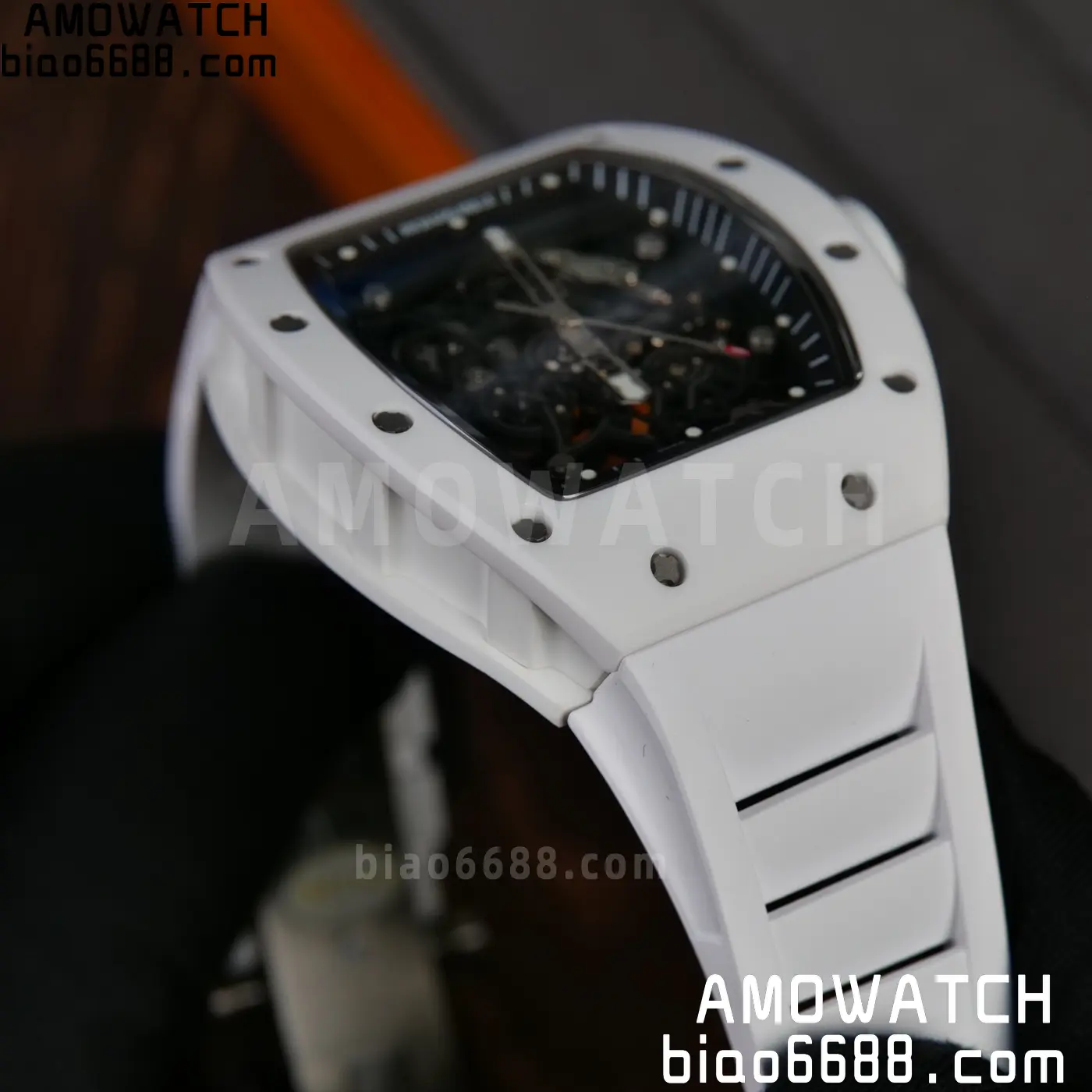 RICHARD MILLE RM055 A9F 1:1 Best Edition White Bezel on White Rubber Strap RMUL2 Free Sprung 106 a06e85ec74981e6 AMO Watch