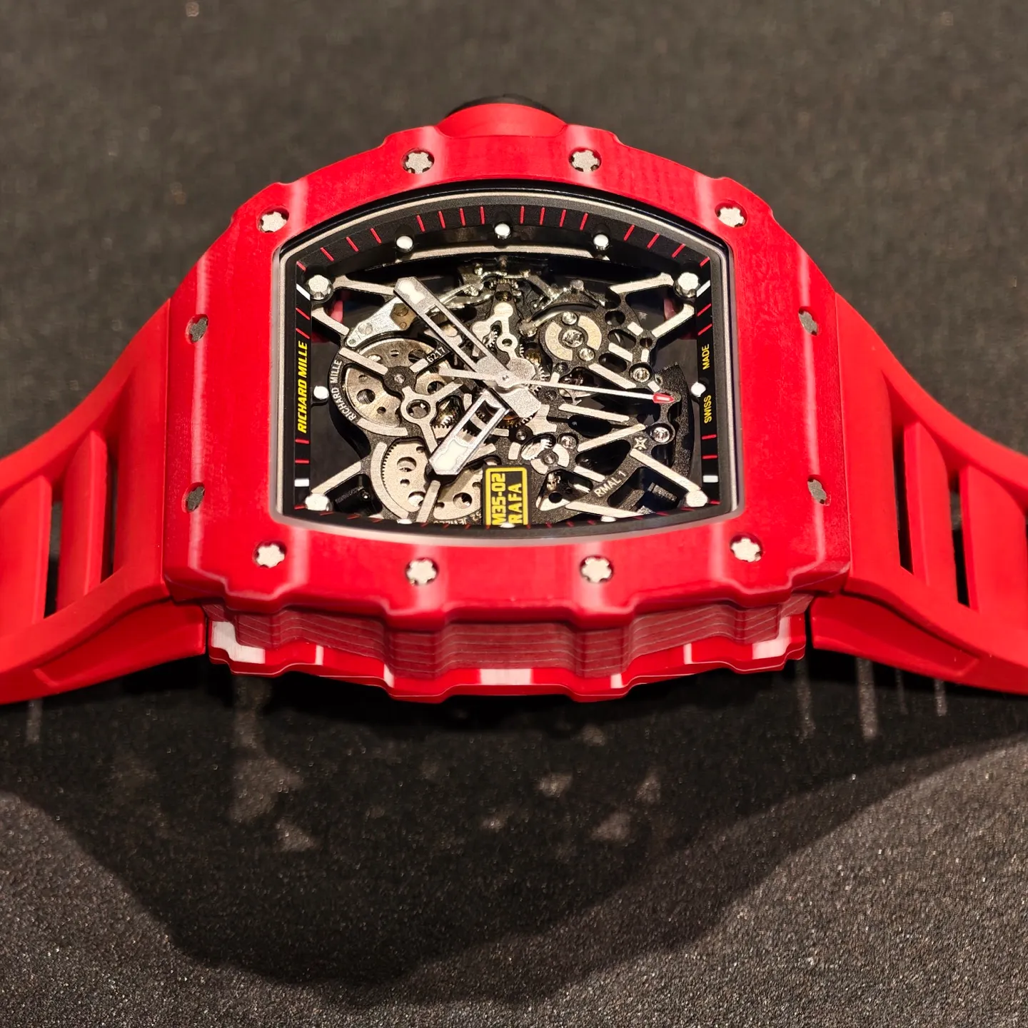 RICHARD MILLE RM35-02 Red NTPT Mille Studio 1:1 Best Edition on Red Rubber Strap RMUL1 Super Clone (Custom Case Set) 45 a140686faf80c87 AMO Watch