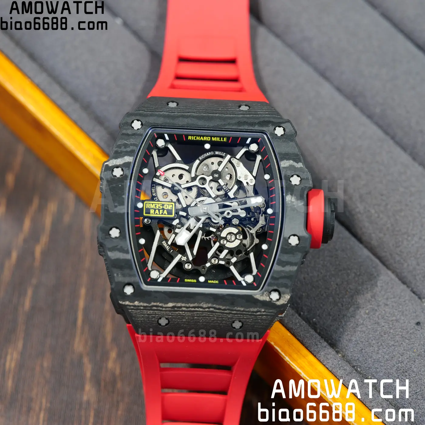 RICHARD MILLE RM35-02 NTPT Mille Studio 1:1 Best Edition on Red Rubber Strap RMUL1 Super Clone (Custom Case Set) 114 a1b575d077725f0 AMO Watch