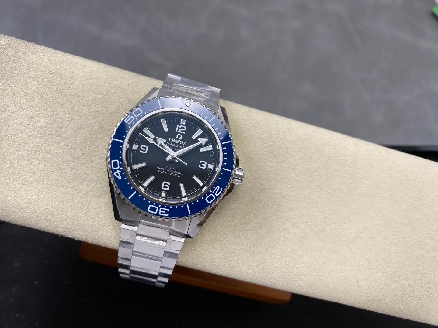 Omega Planet Ocean 600M SS Blue VSF 1:1 Best Edition on SS Bracelet VS8912 38 a46eda0cae8a314 阿默表行AmoWatch