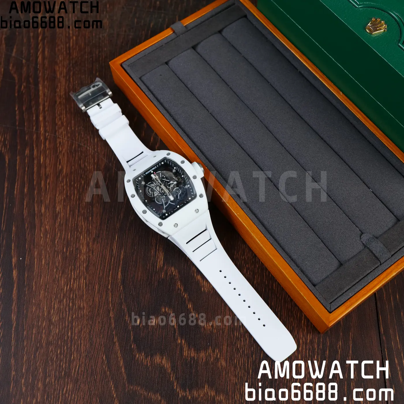 RICHARD MILLE RM055 A9F 1:1 Best Edition White Bezel on White Rubber Strap RMUL2 Free Sprung 96 aa1ce71fa56fe87 AMO Watch