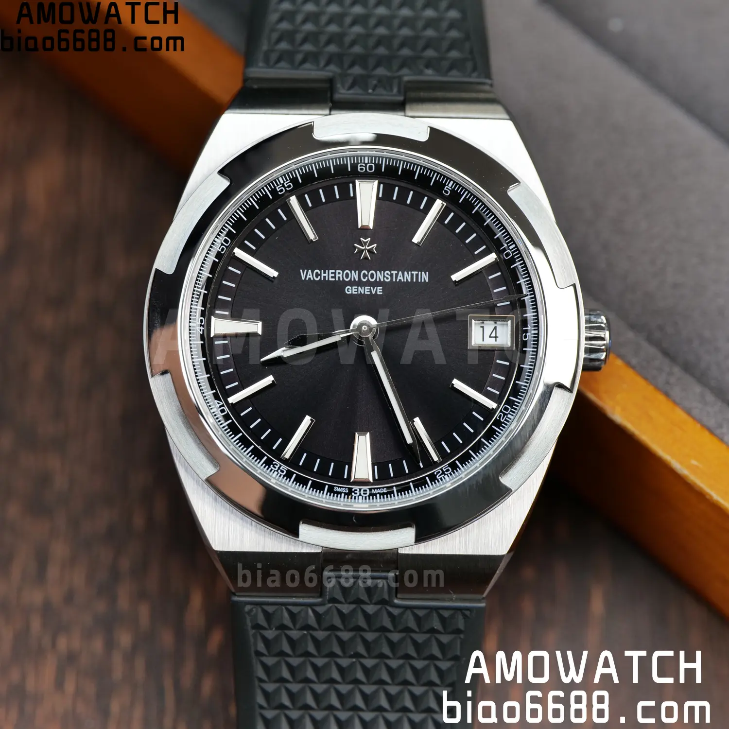 VC Overseas 4500V SS PPF1:1 Best Edition Black Dial on Black Rubber Strap A5100 107 abd123684d3216d AMO Watch