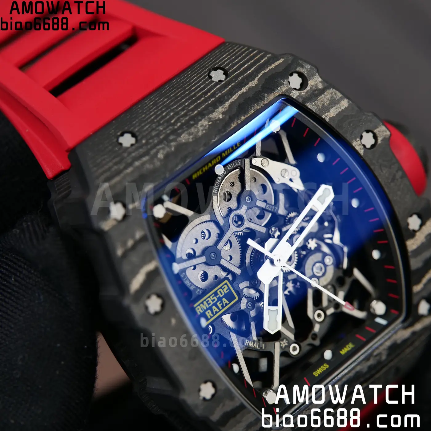 RICHARD MILLE RM35-02 NTPT Mille Studio 1:1 Best Edition on Red Rubber Strap RMUL1 Super Clone (Custom Case Set) 109 ac42ec6bafa5dcc AMO Watch