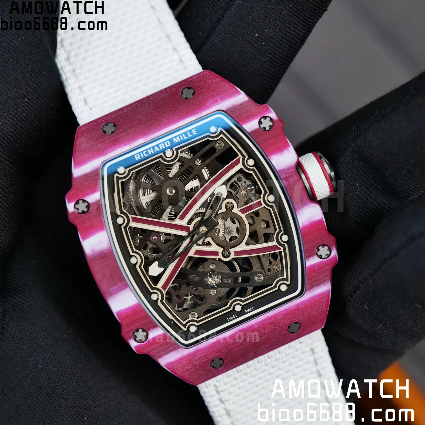 RICHARD MILLE RM67-02 Red NTPT Best Edition Qatar Dial on White Nylon strap CRMA7 Clone V10 115 acf3ebf5b308d35 AMO Watch