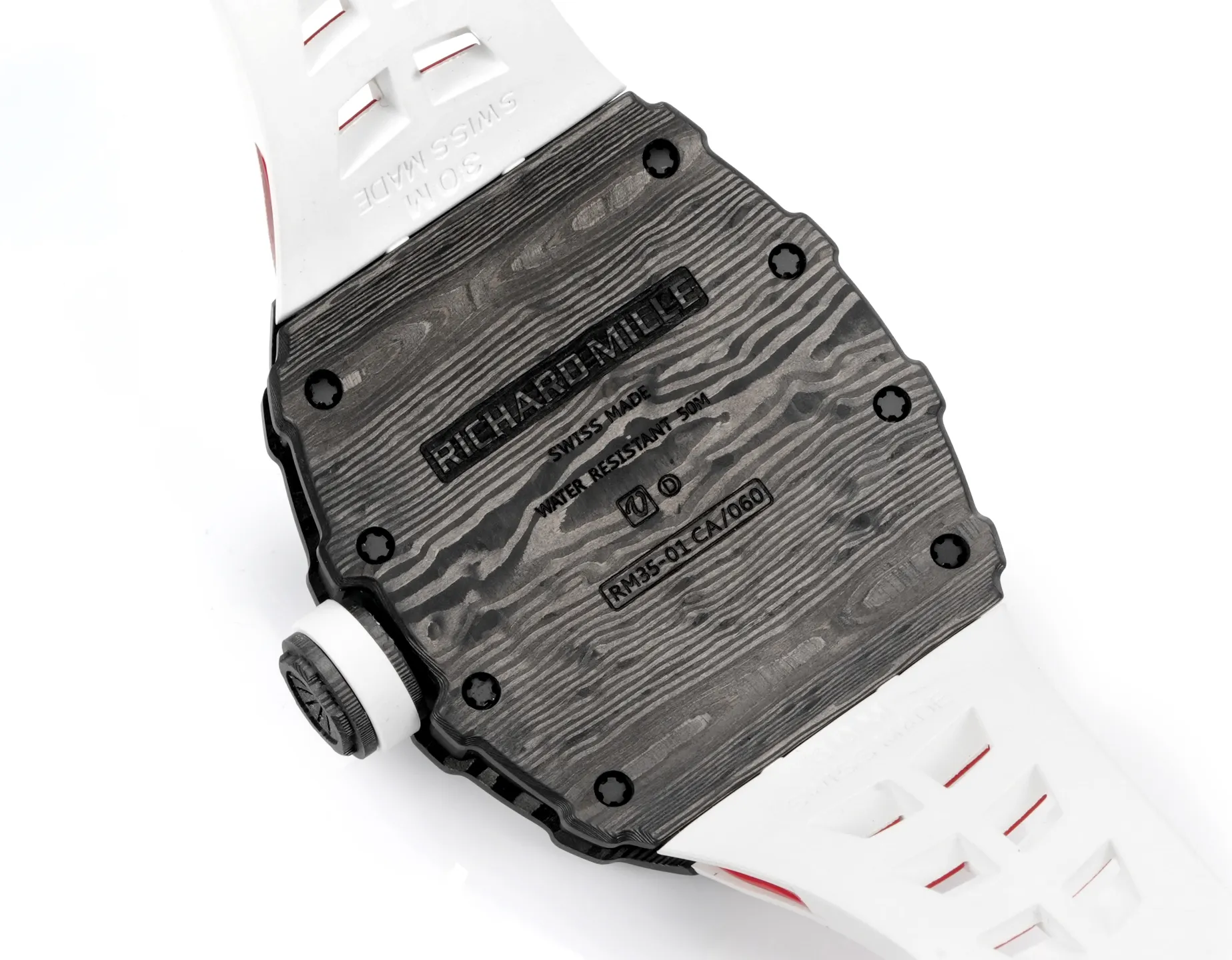 RICHARD MILLE RM035 RM35-01 Black Carbon NEW Factory Best Edition Skeleton Dial on White/Red Rubber Strap Clone RMUL3 26 ad7a5a3e6e32d48 1 AMO Watch