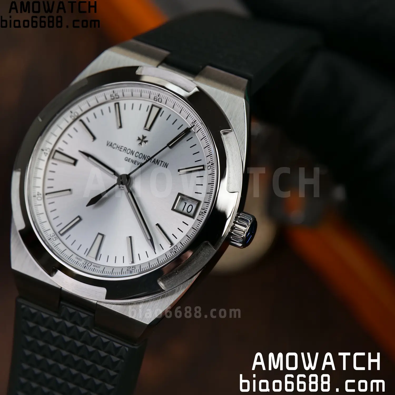 VC Overseas 4500V SS PPF 1:1 Best Edition Silver Dial on Black Rubber Strap A5100 75 adc0491a9052be9 AMO Watch