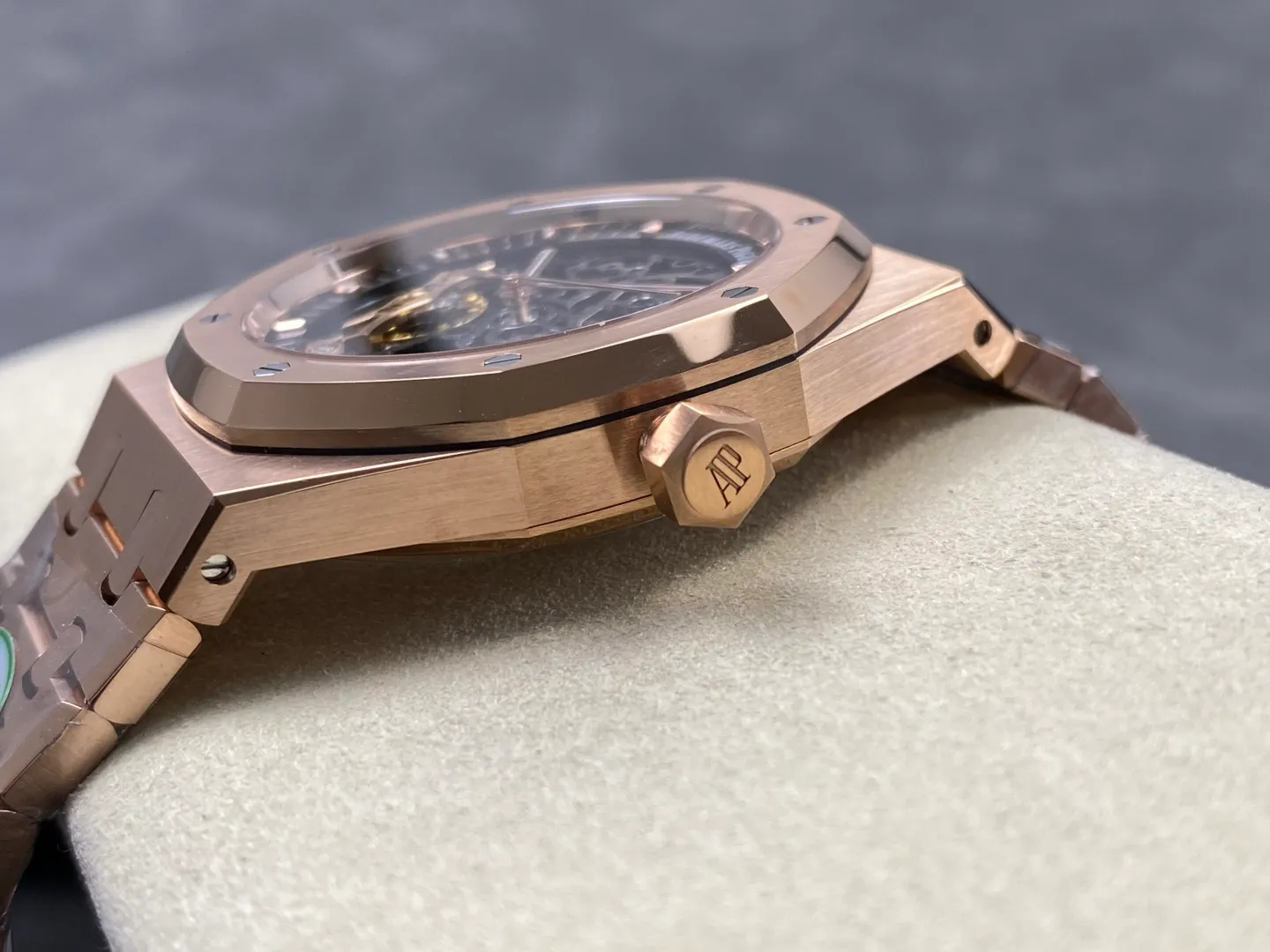AP Royal Oak 41mm Skeleton 15407 RG THB Factory 1:1 Best Edition Skeleton Dial on RG Bracelet A3132 V3 (Free Sprung) 30 ae3a1501731b13b 阿默表行AmoWatch