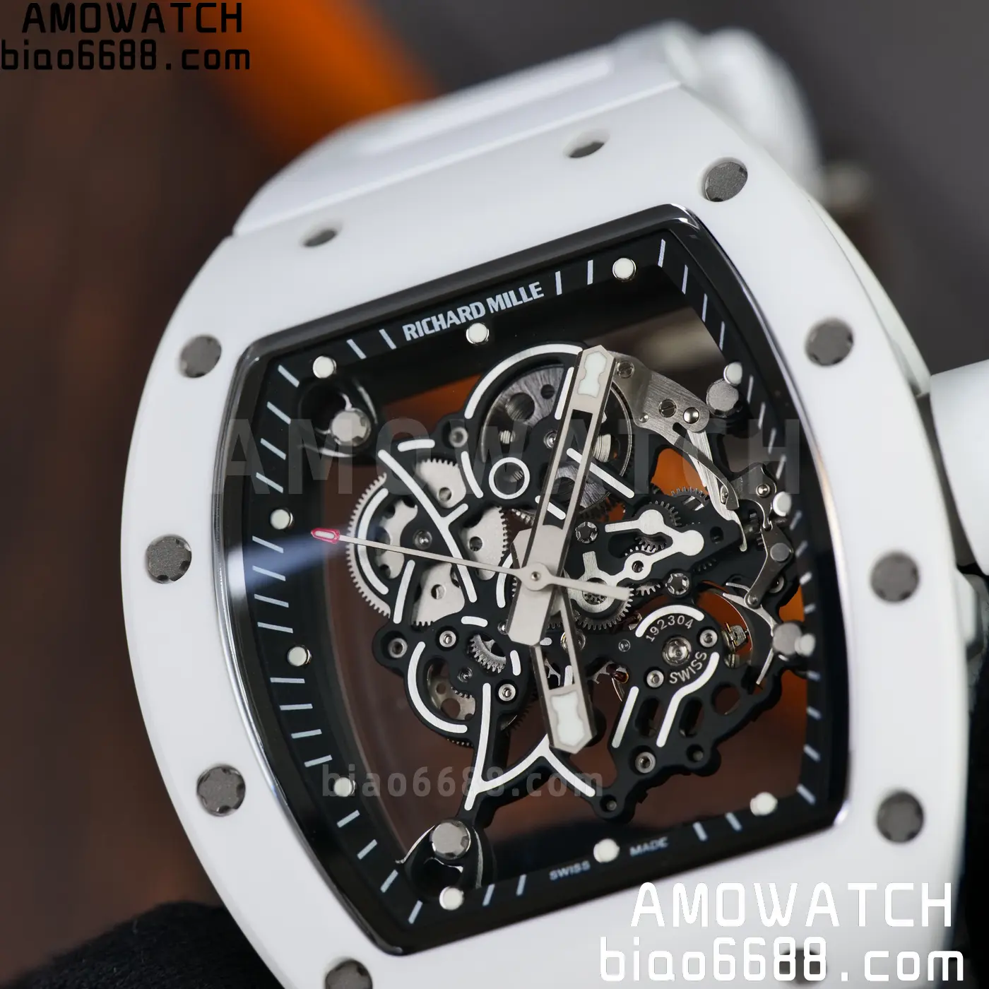 RICHARD MILLE RM055 A9F 1:1 Best Edition White Bezel on White Rubber Strap RMUL2 Free Sprung 127 ae633a60721f814 AMO Watch