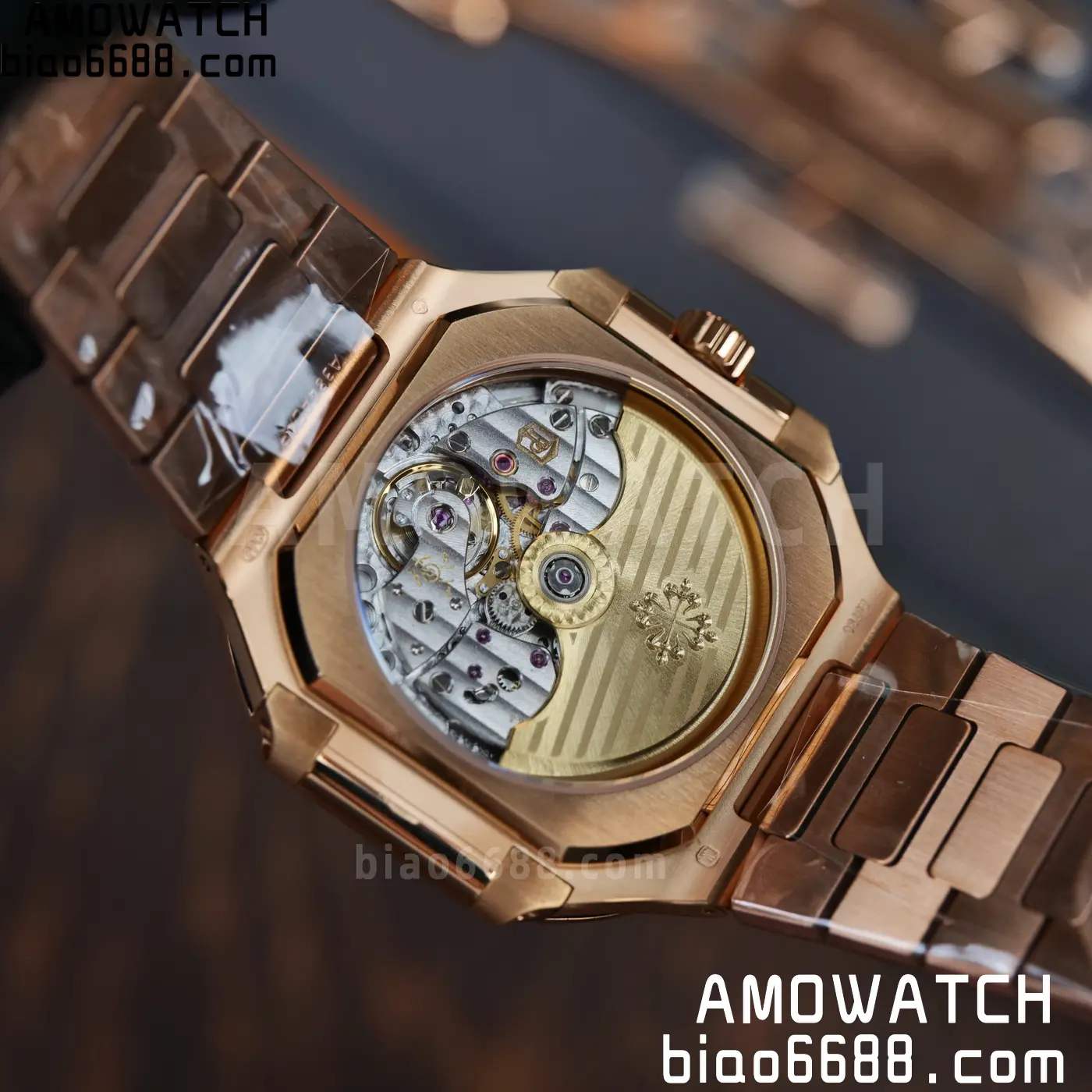 PP Cubitus 7128 RG BBF Best Edition Brown Dial on RG Bracelet DD330 Super Clone 81 aea5804e266cffa AMO Watch