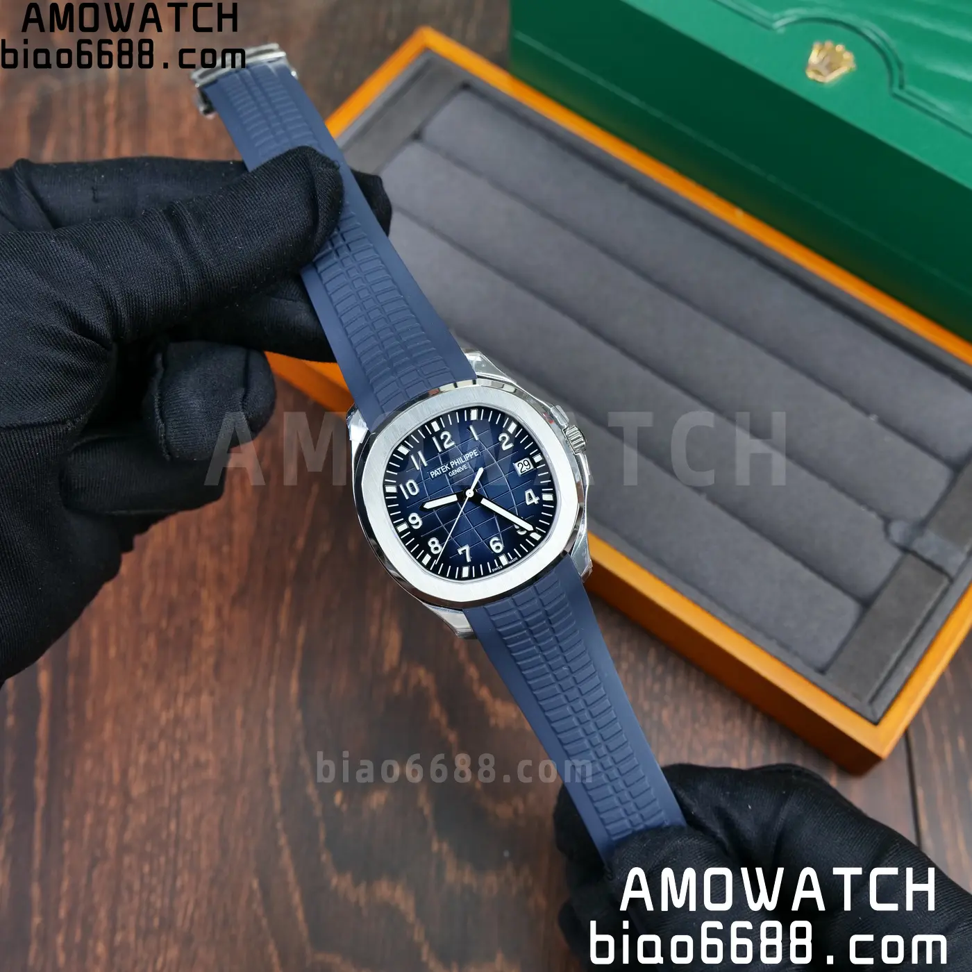 PP Aquanaut 5168G 42mm SS OMEF 1:1 Best Edition Blue Dial on Blue Rubber Strap DPB330 Weighted 135g 87 b281eb25fc9d458 AMO Watch