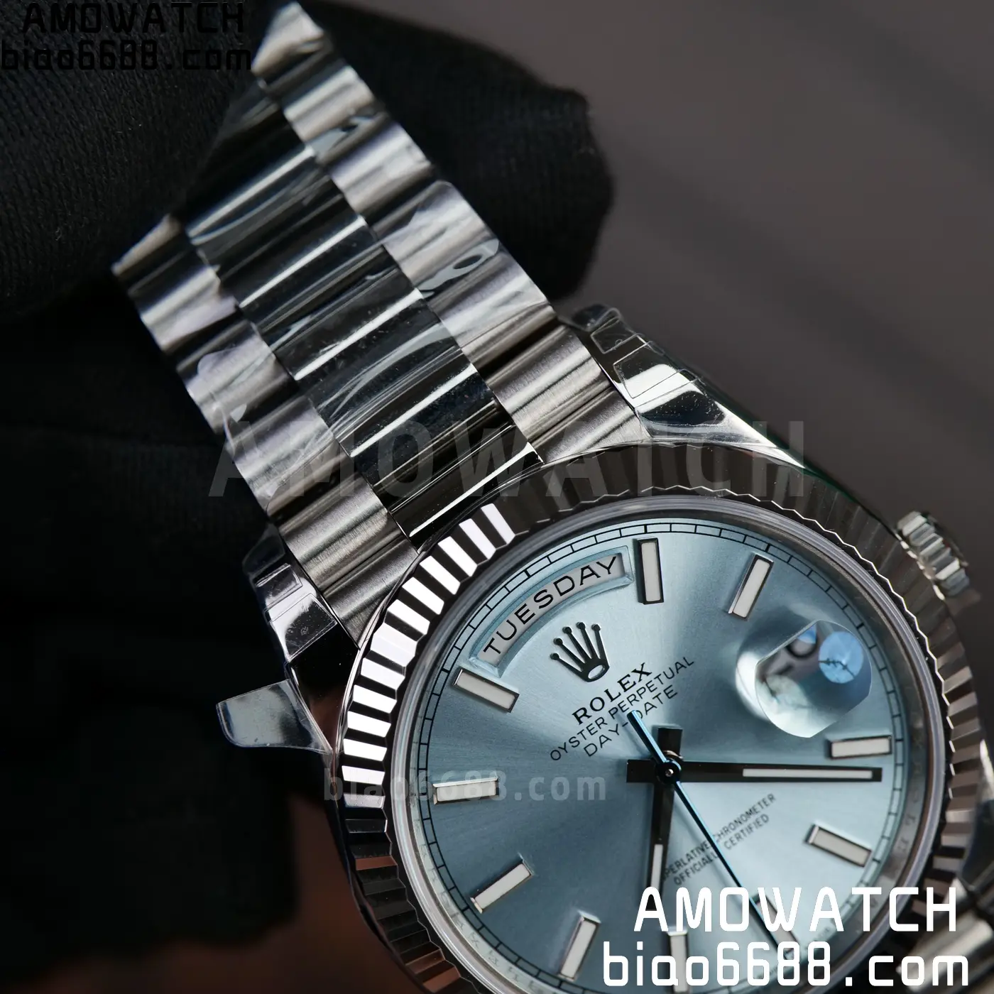 Rolex Day Date 40 SS 228236 RCF 1:1 Best Edition Ice Blue Dial on President Bracelet VR3255 (211g) 80 b4799dfe9275c3e 阿默表行AmoWatch