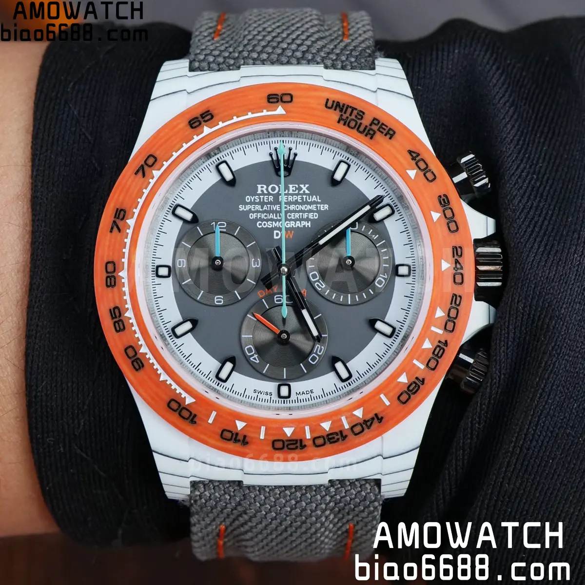Rolex Daytona DIW White Carbon Ocellaris N6F1:1 Best Edition White/Gray Dial on Black Nylon Strap SA4130 92 b73855946a87588 AMO Watch
