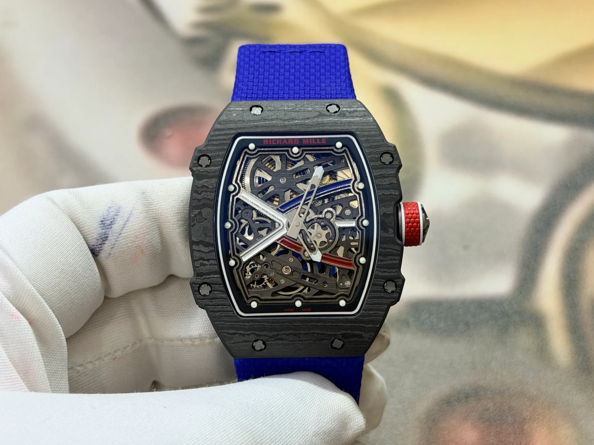 RICHARD MILLE RM67-02 Black NTPT RICH Factory 1:1 France Blue/Red/White Skeleton Dial CRMA7 Super Clone 49 b7582ead411870a 阿默表行AmoWatch