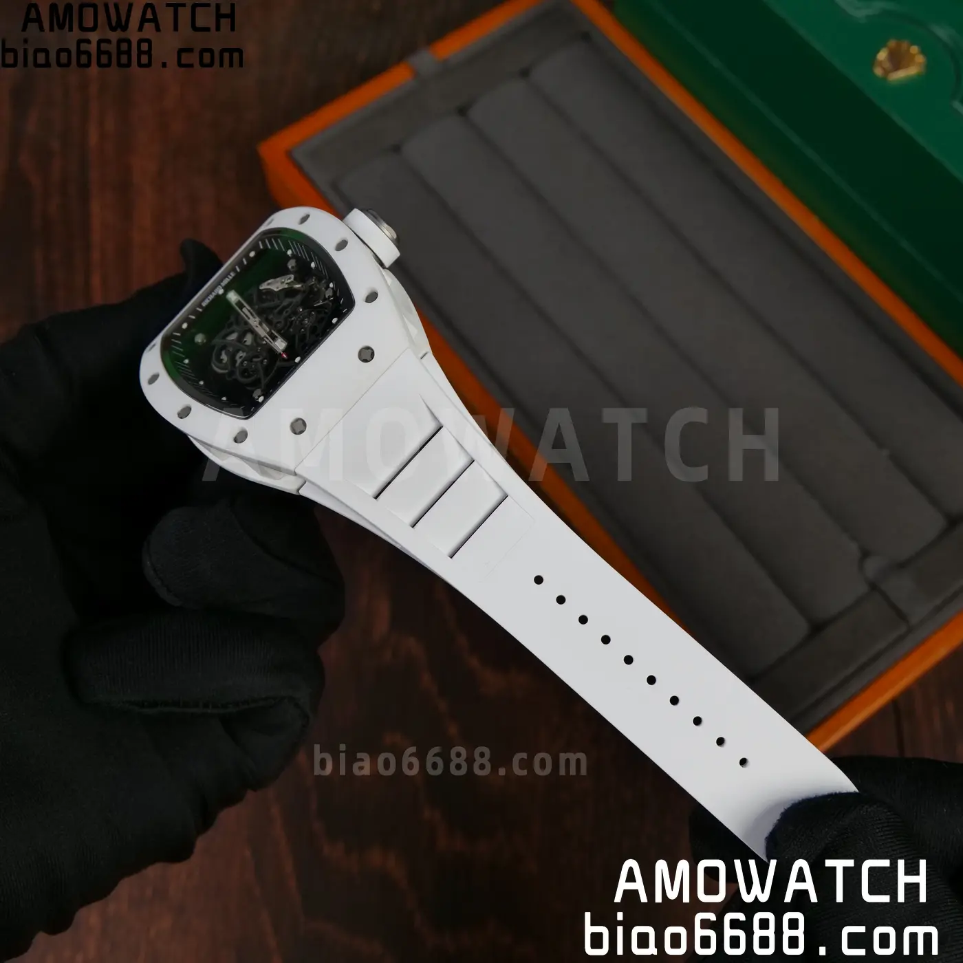 RICHARD MILLE RM055 A9F 1:1 Best Edition White Bezel on White Rubber Strap RMUL2 Free Sprung 102 ba8c871f3f07542 AMO Watch