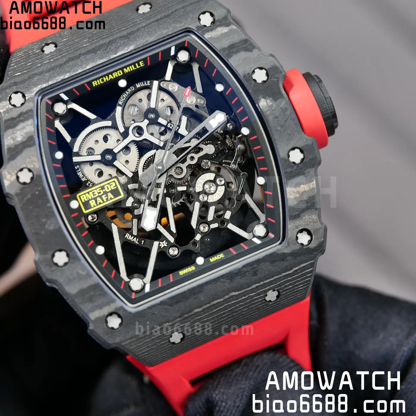 RICHARD MILLE RM35-02 NTPT Mille Studio 1:1 Best Edition on Red Rubber Strap RMUL1 Super Clone (Custom Case Set) 106 bbdf66136c3c9f4 AMO Watch