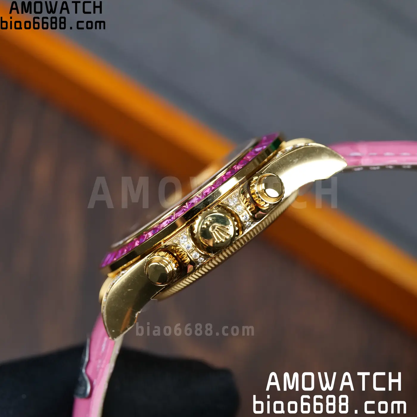 Rolex Daytona 126538TRO Gold Factory Best Edition Pink Dial on Pink Leather Strap 4130 V3 86 bc08d886afb5d96 阿默表行AmoWatch