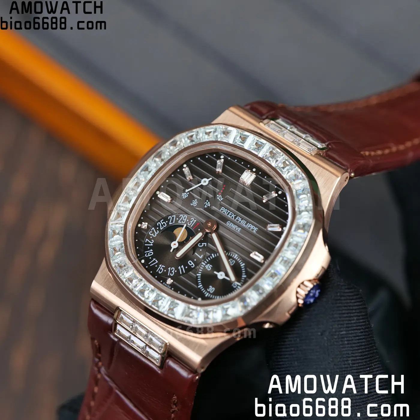 Patek Philippe Nautilus 5712R RG UMI 1:1 Best Edition Brown Dial on Mousson Bezel A240 Super Clone Weighted 86 bc8d5ea363b6fd6 阿默表行AmoWatch
