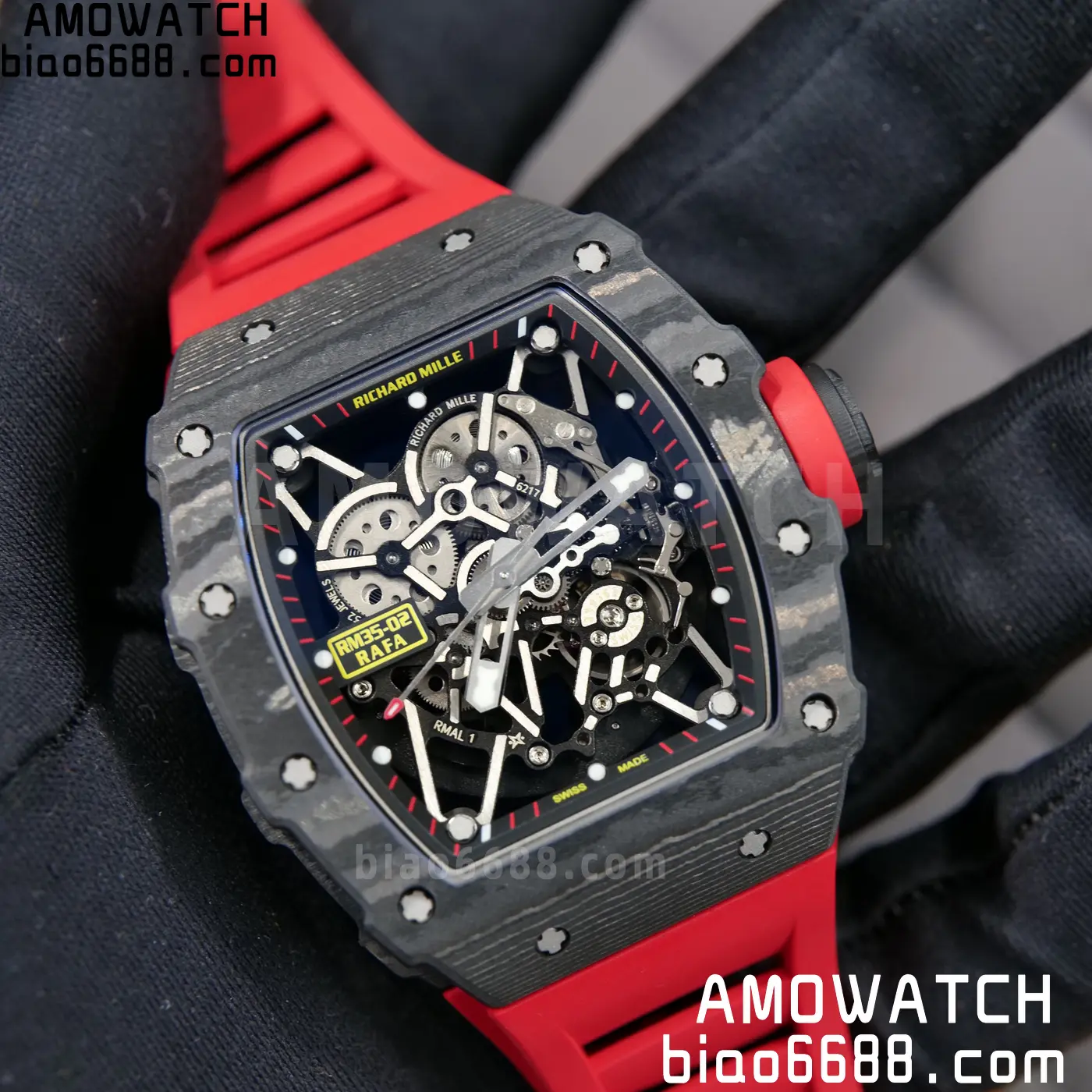 RICHARD MILLE RM35-02 NTPT Mille Studio 1:1 Best Edition on Red Rubber Strap RMUL1 Super Clone (Custom Case Set) 112 bcdf24bc7d0586b AMO Watch