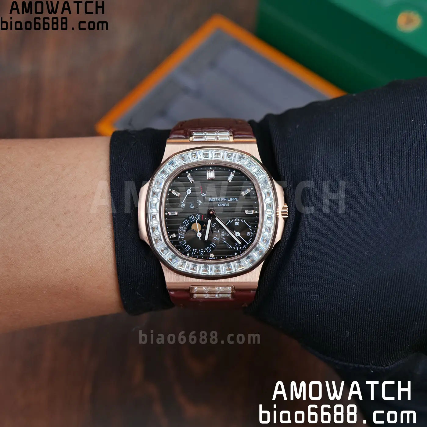 Patek Philippe Nautilus 5712R RG UMI 1:1 Best Edition Brown Dial on Mousson Bezel A240 Super Clone Weighted 97 bd75885677ea6d5 阿默表行AmoWatch