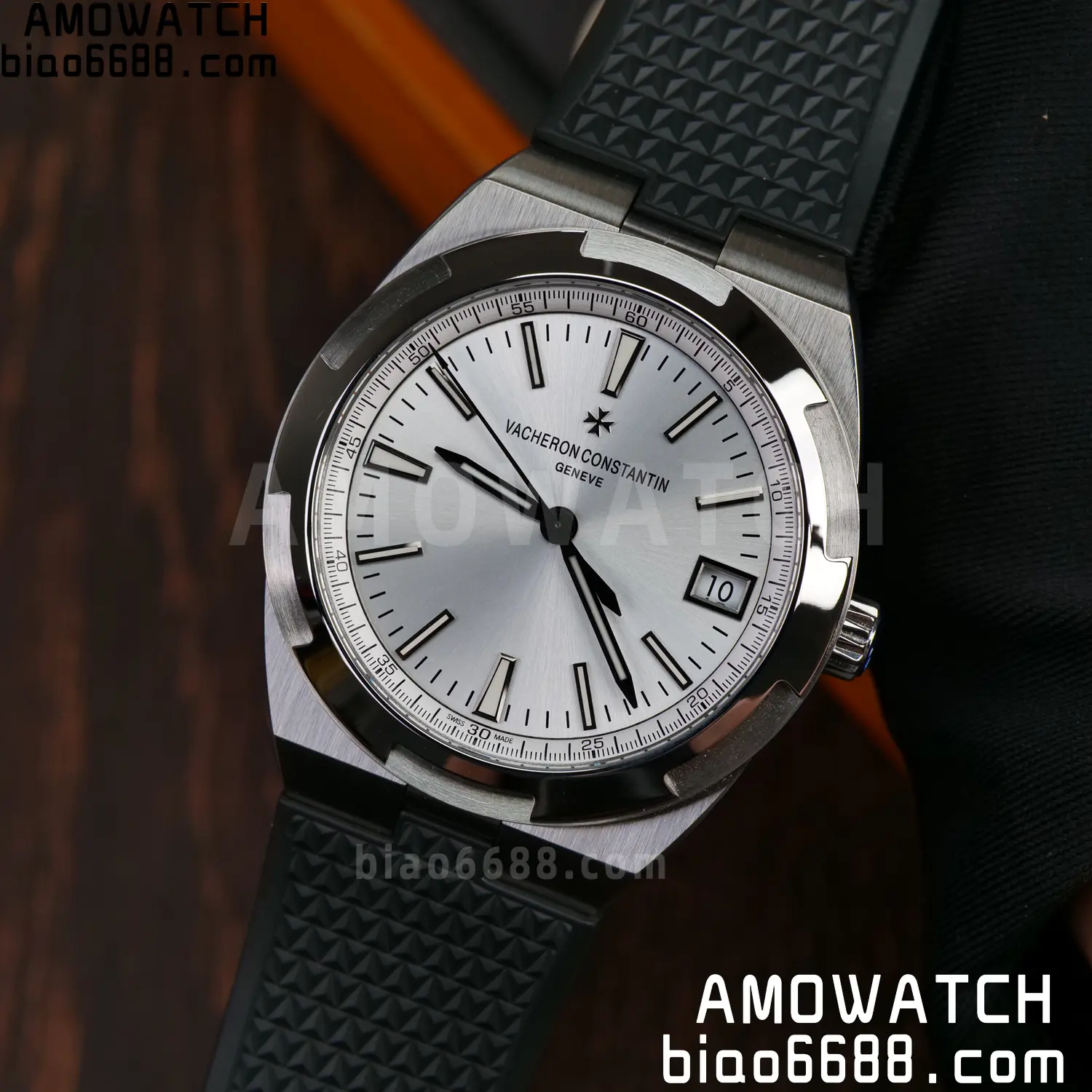 VC Overseas 4500V SS PPF 1:1 Best Edition Silver Dial on Black Rubber Strap A5100 83 be2afb1def8be76 AMO Watch