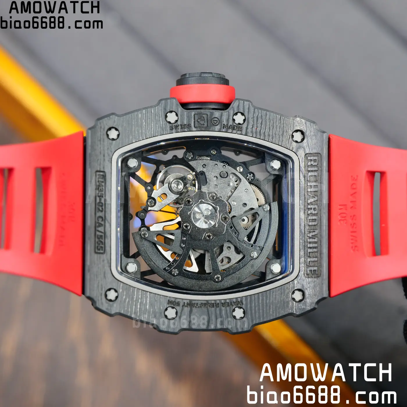RICHARD MILLE RM35-02 NTPT Mille Studio 1:1 Best Edition on Red Rubber Strap RMUL1 Super Clone (Custom Case Set) 119 c04e1eea21ebc3e AMO Watch