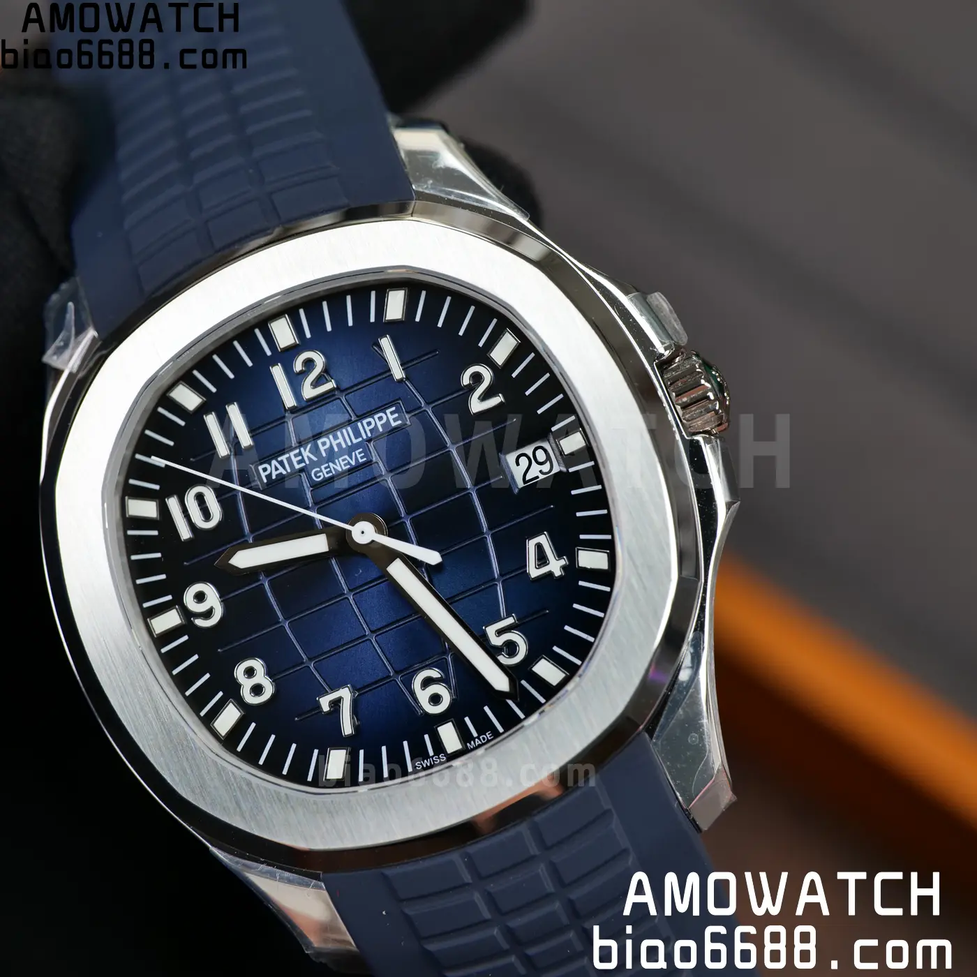 PP Aquanaut 5168G 42mm SS OMEF 1:1 Best Edition Blue Dial on Blue Rubber Strap DPB330 Weighted 135g 103 c2253a4bb11b6aa AMO Watch