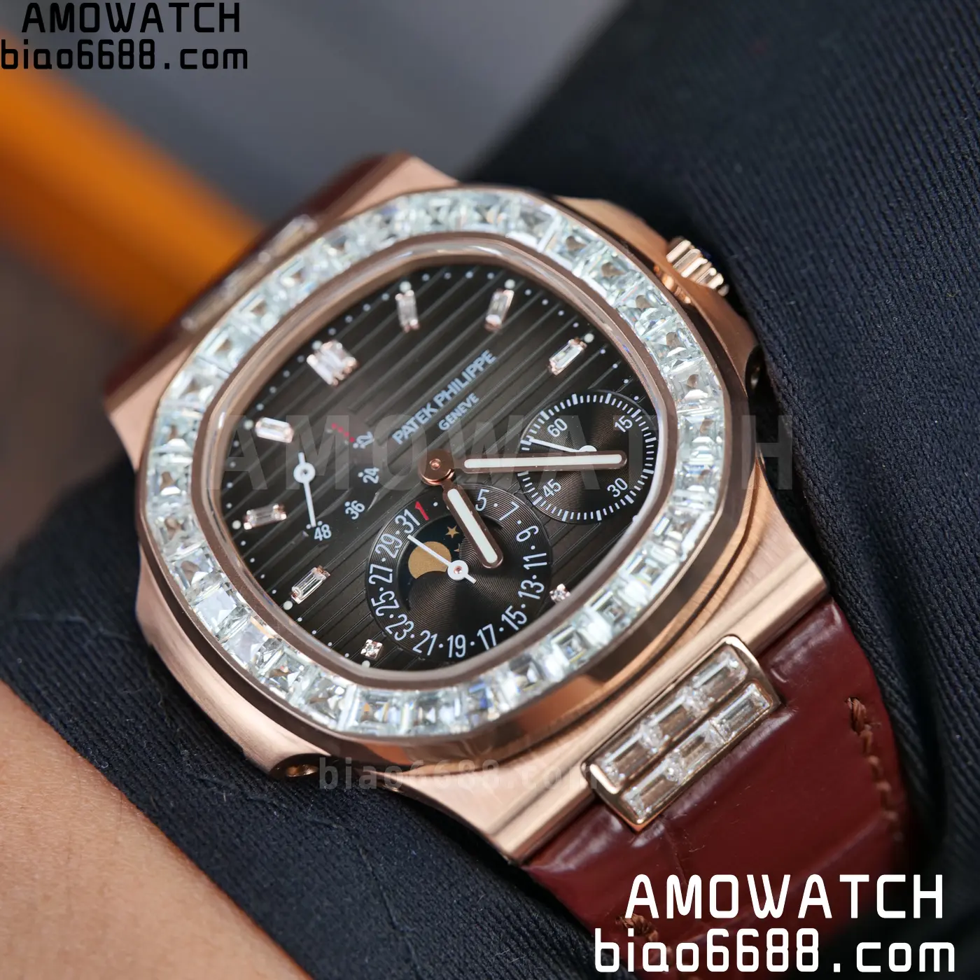 Patek Philippe Nautilus 5712R RG UMI 1:1 Best Edition Brown Dial on Mousson Bezel A240 Super Clone Weighted 96 c2dfb065d9dec6e 阿默表行AmoWatch