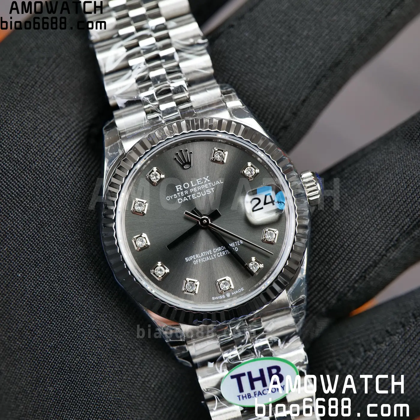 Rolex DateJust 31 278274 THBF 1:1 Best Edition 904L Steel Fluted Gray Dial on SS Jubilee Bracelet HZ Cal.2236 69 c316fadcca11b76 阿默表行AmoWatch