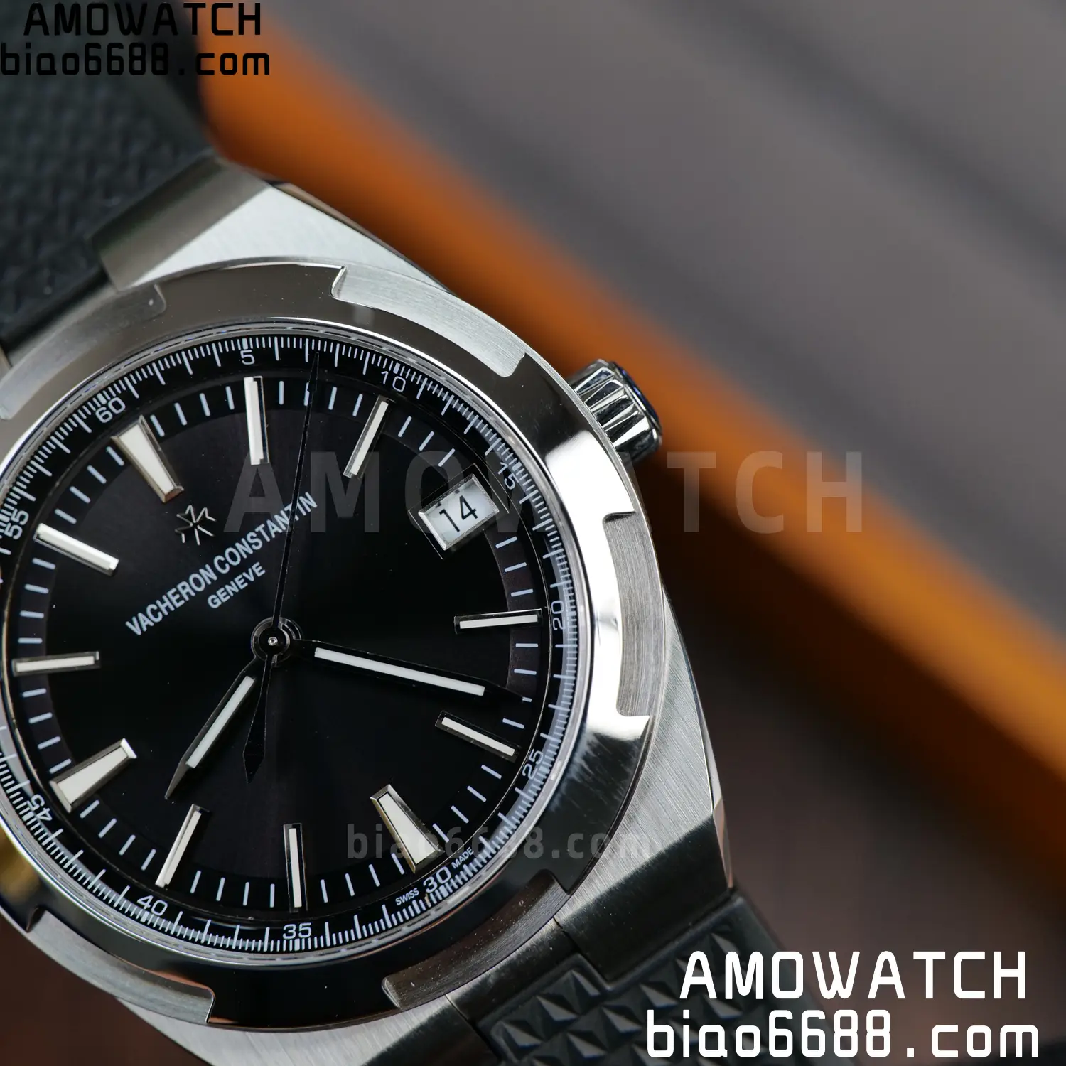 VC Overseas 4500V SS PPF1:1 Best Edition Black Dial on Black Rubber Strap A5100 91 c362a357bb7cc3f AMO Watch