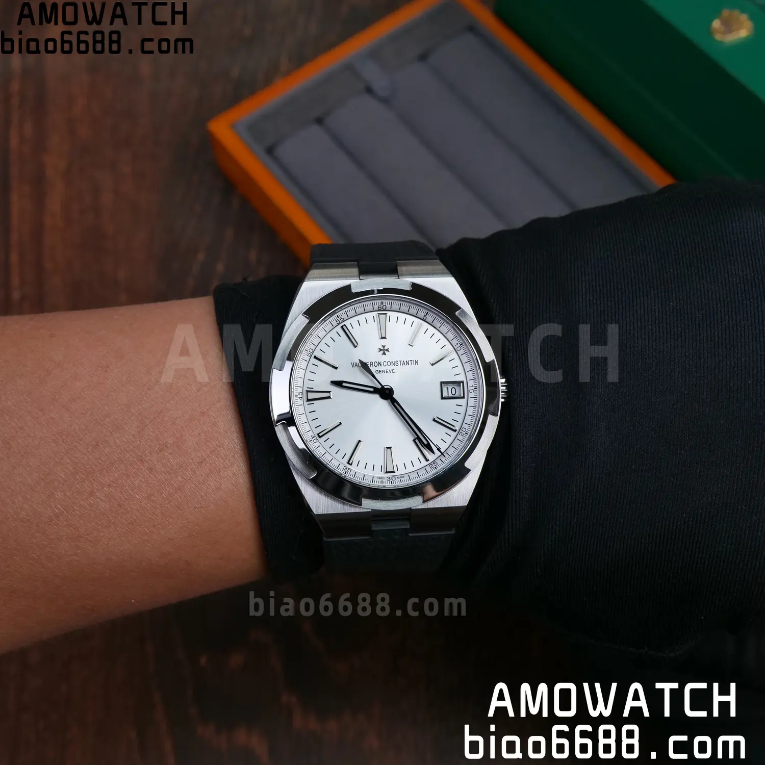 VC Overseas 4500V SS PPF 1:1 Best Edition Silver Dial on Black Rubber Strap A5100 93 c562f0063ff9164 AMO Watch