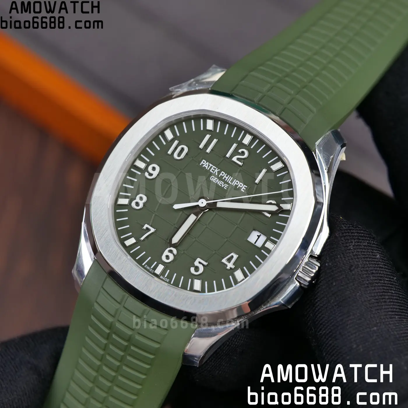 PP Aquanaut 5168G 42mm SS OMEF 1:1 Best Edition Green Dial on Green Rubber Strap DPB330 Weighted 135g 95 c6fa9c6371214de AMO Watch