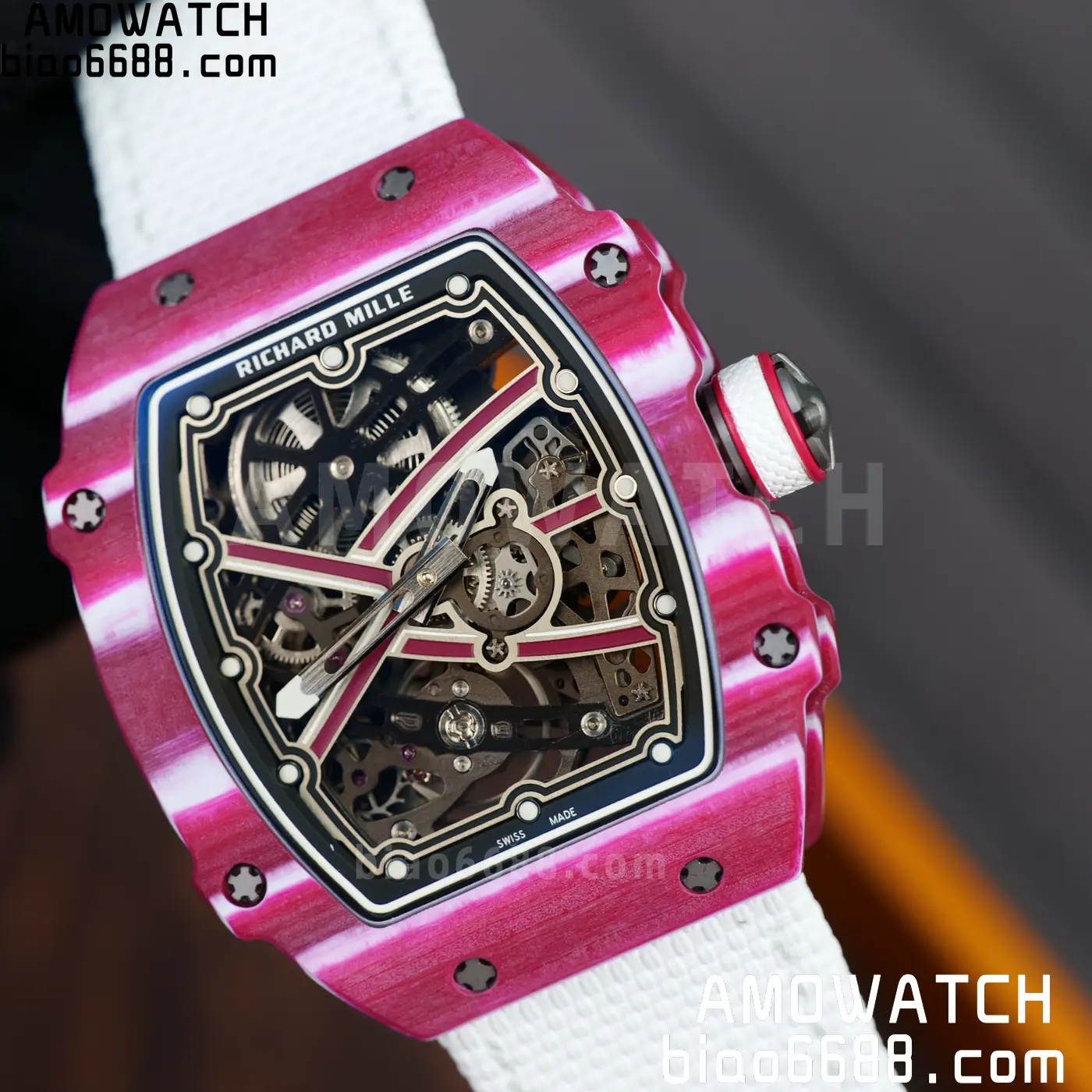 RICHARD MILLE RM67-02 Red NTPT Best Edition Qatar Dial on White Nylon strap CRMA7 Clone V10 110 c8adda138e41344 AMO Watch