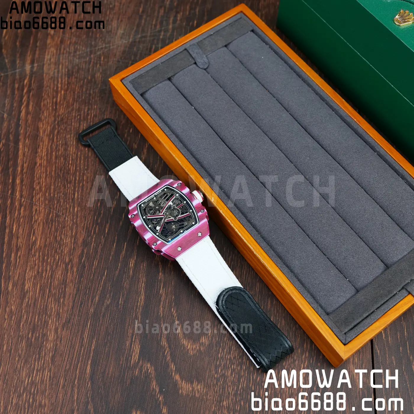 RICHARD MILLE RM67-02 Red NTPT Best Edition Qatar Dial on White Nylon strap CRMA7 Clone V10 93 ce0c98b90bae70b AMO Watch