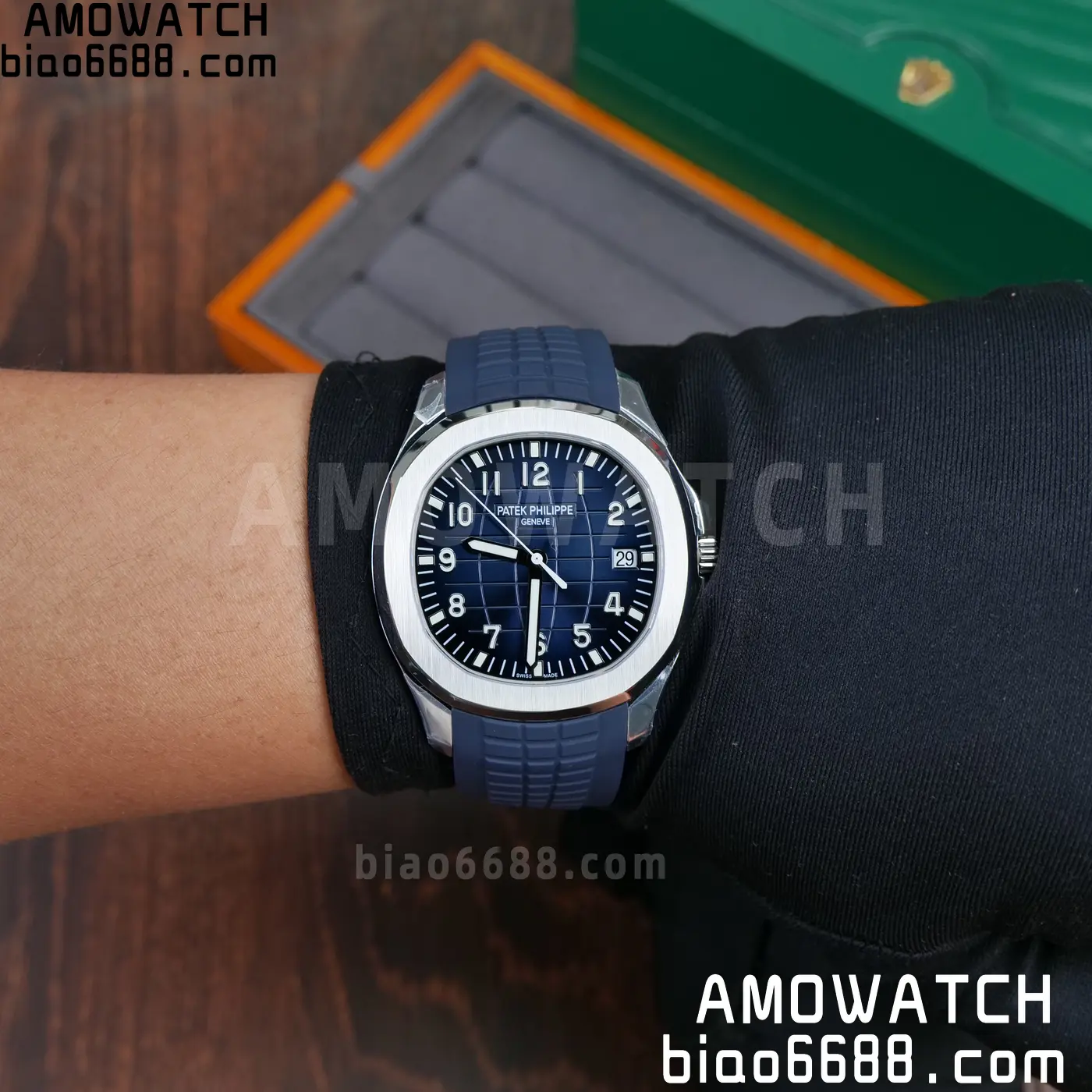 PP Aquanaut 5168G 42mm SS OMEF 1:1 Best Edition Blue Dial on Blue Rubber Strap DPB330 Weighted 135g 122 cf505eb8f7dbfd4 AMO Watch