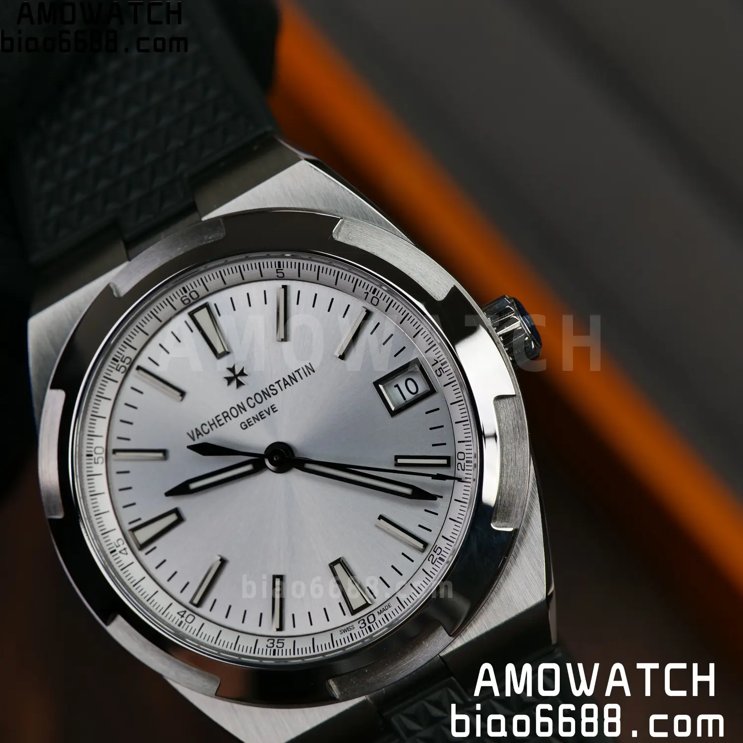 VC Overseas 4500V SS PPF 1:1 Best Edition Silver Dial on Black Rubber Strap A5100 78 d227ed841a47399 AMO Watch
