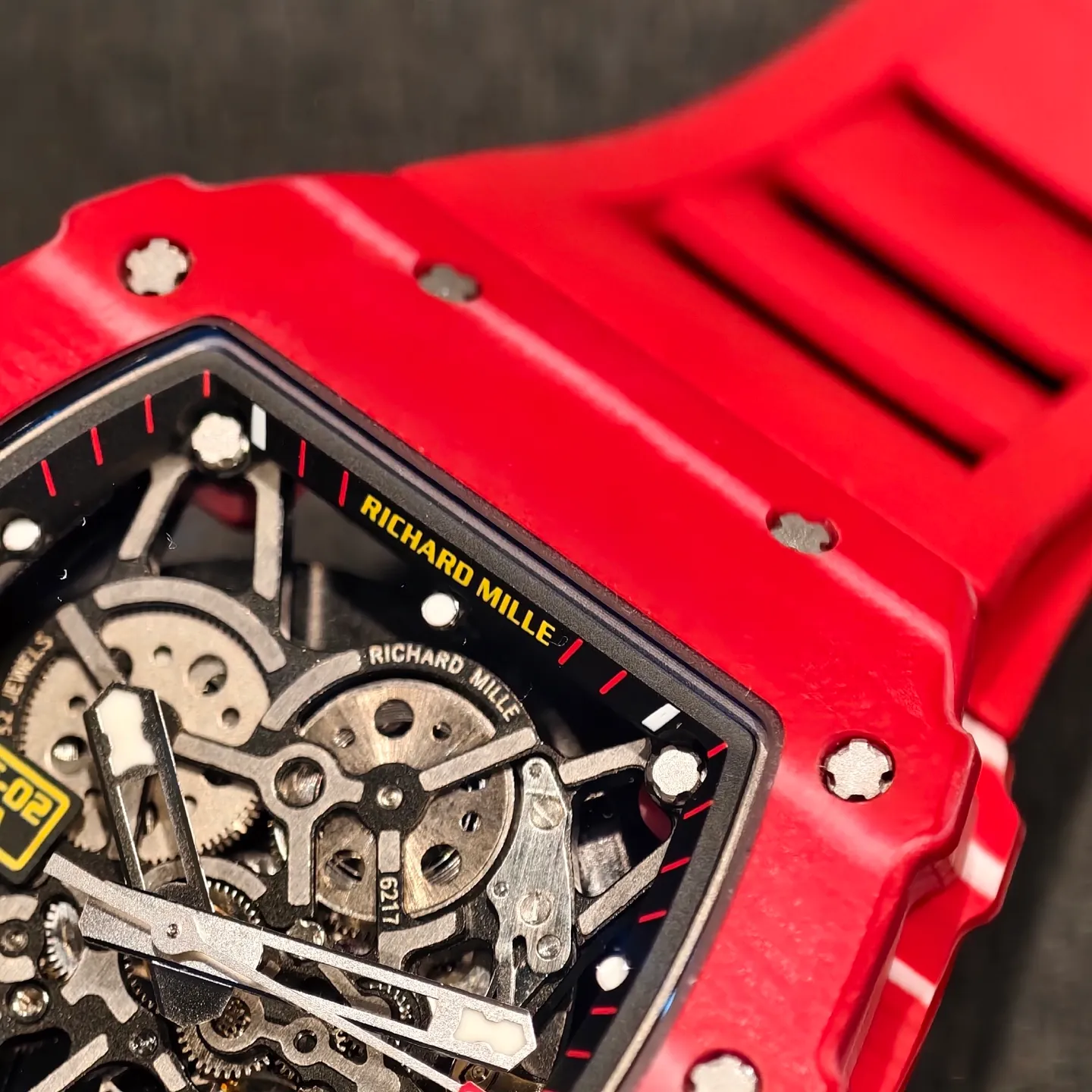 RICHARD MILLE RM35-02 Red NTPT Mille Studio 1:1 Best Edition on Red Rubber Strap RMUL1 Super Clone (Custom Case Set) 49 d3ad1aaf4385d9c AMO Watch