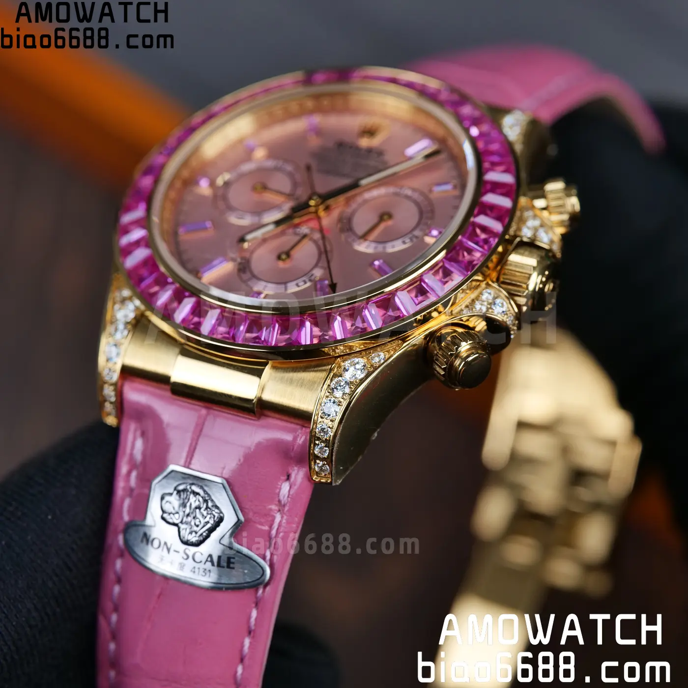Rolex Daytona 126538TRO Gold Factory Best Edition Pink Dial on Pink Leather Strap 4130 V3 88 d48e46ff816d52a 阿默表行AmoWatch