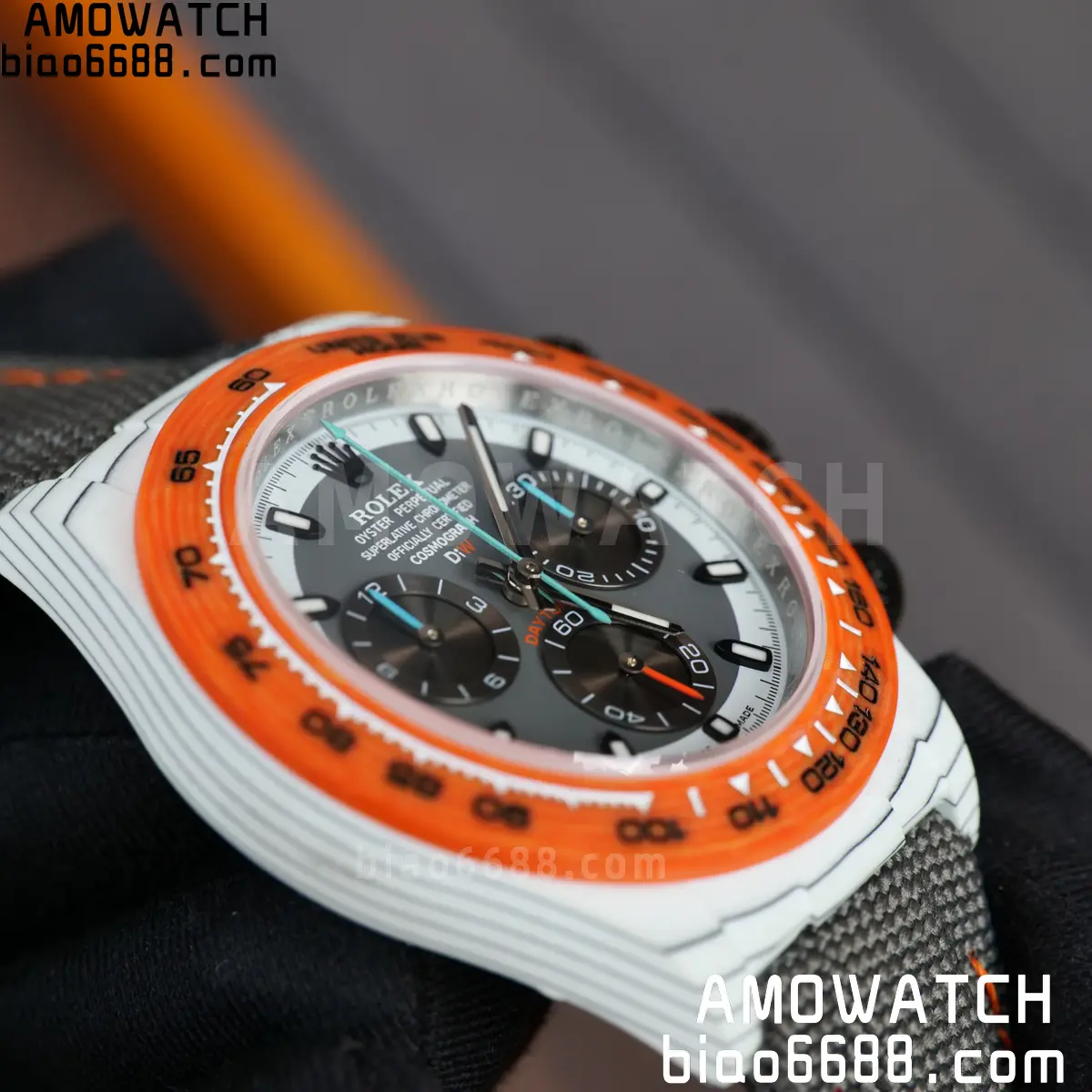 Rolex Daytona DIW White Carbon Ocellaris N6F1:1 Best Edition White/Gray Dial on Black Nylon Strap SA4130 77 d721403d641ba9c AMO Watch