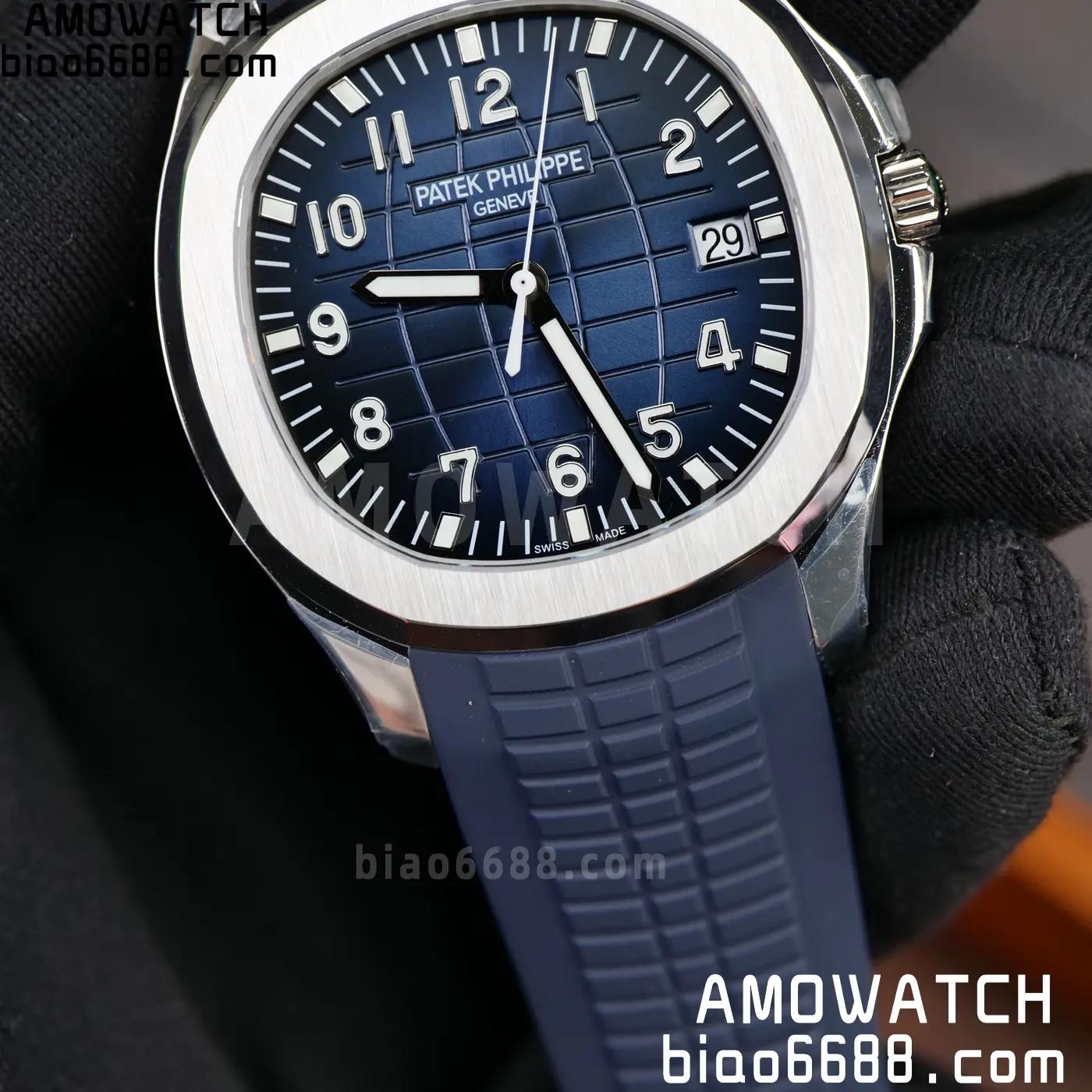 PP Aquanaut 5168G 42mm SS OMEF 1:1 Best Edition Blue Dial on Blue Rubber Strap DPB330 Weighted 135g 105 d745d1b9f89ca2b AMO Watch