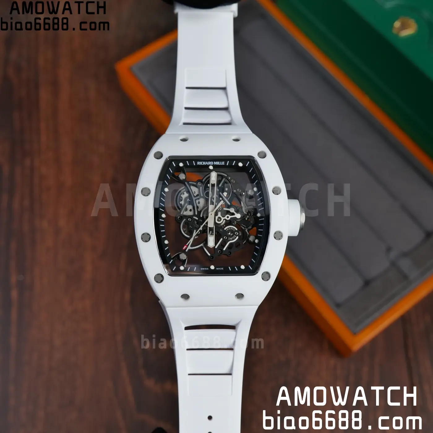 RICHARD MILLE RM055 A9F 1:1 Best Edition White Bezel on White Rubber Strap RMUL2 Free Sprung 103 d7a39f5d690aedf AMO Watch