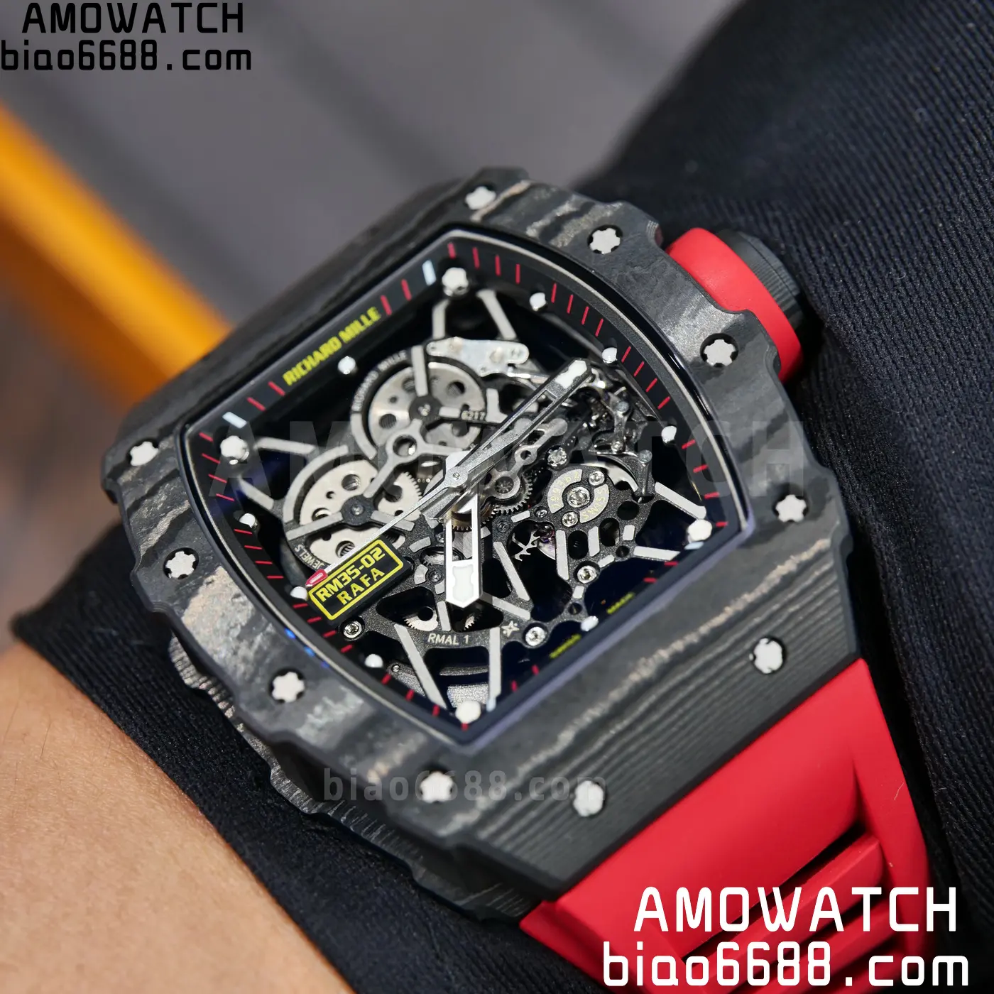 RICHARD MILLE RM35-02 NTPT Mille Studio 1:1 Best Edition on Red Rubber Strap RMUL1 Super Clone (Custom Case Set) 122 d7f1ca6be704f78 AMO Watch