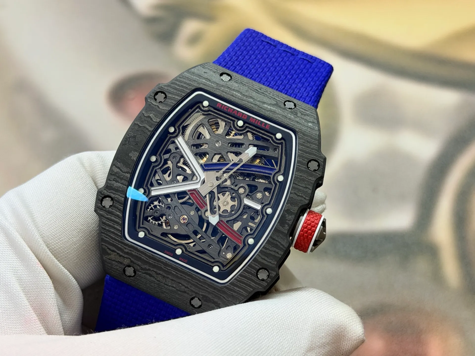 RICHARD MILLE RM67-02 Black NTPT RICH Factory 1:1 France Blue/Red/White Skeleton Dial CRMA7 Super Clone 52 da31a46bbd1d5a9 阿默表行AmoWatch